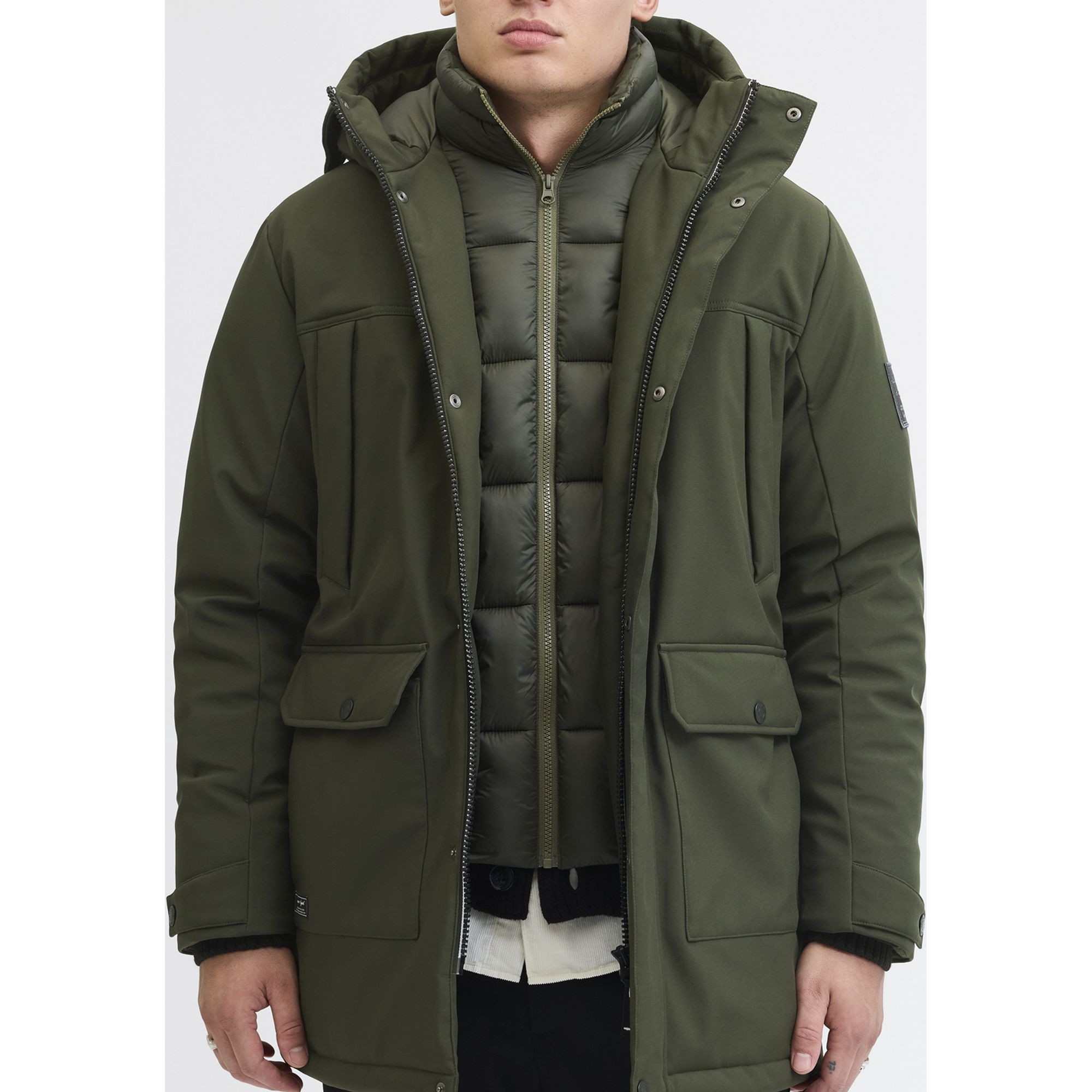 JACK & JONES Pūkinis paltas vyrams, Chaki, Finn 3