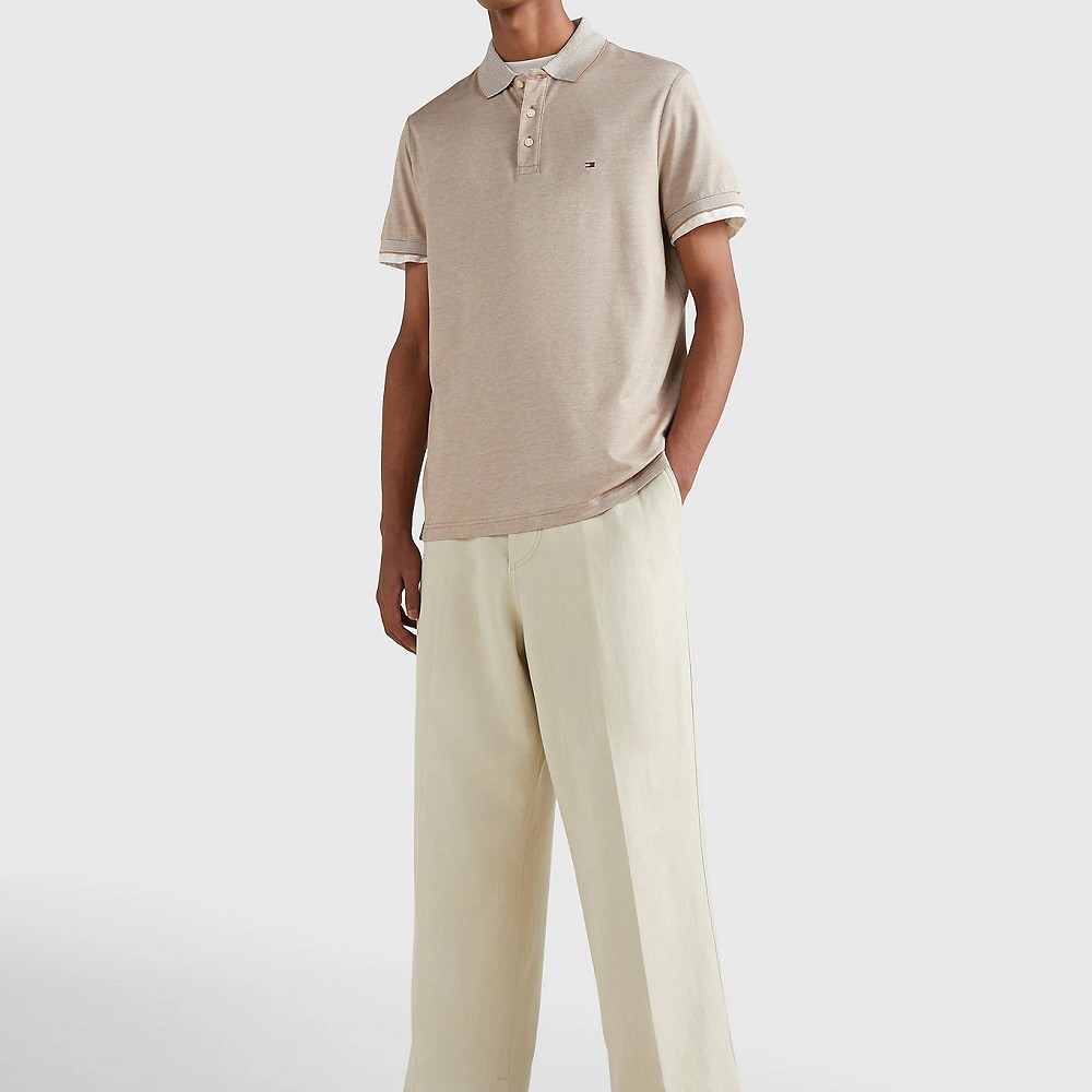 TOMMY HILFIGER Polo marškiniai trumpos rank. vyrams, Žalia, Oxford logo collar polo 3