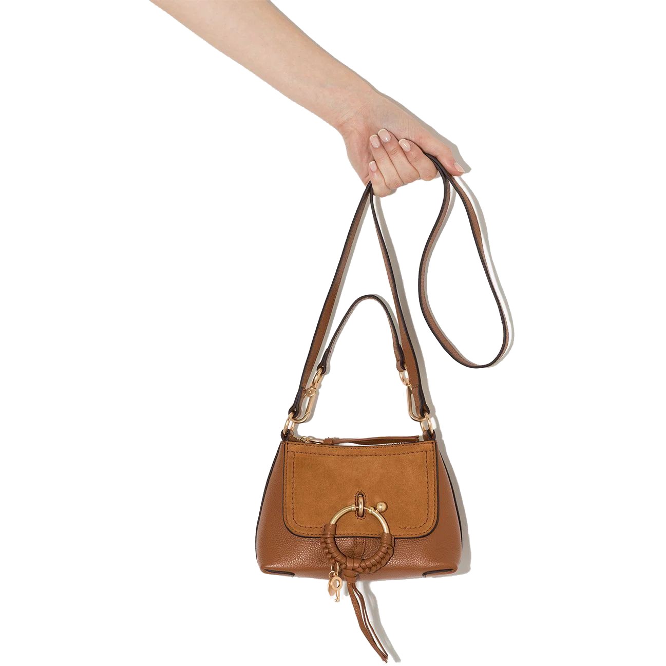 SEE BY CHLOE Rankinė per petį moterims, Ruda, Joan leather crossbody bag 3