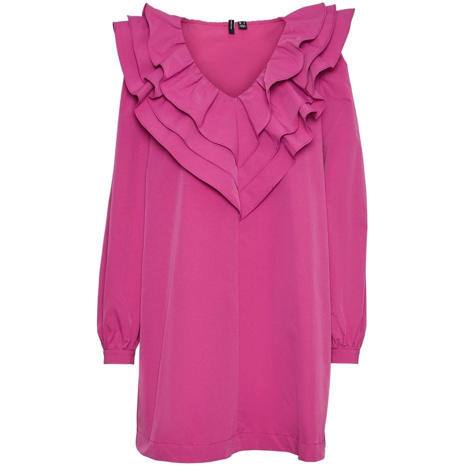 VERO MODA Mini suknelė moterims, Raudona, VMCARMELLA L/S FRILL