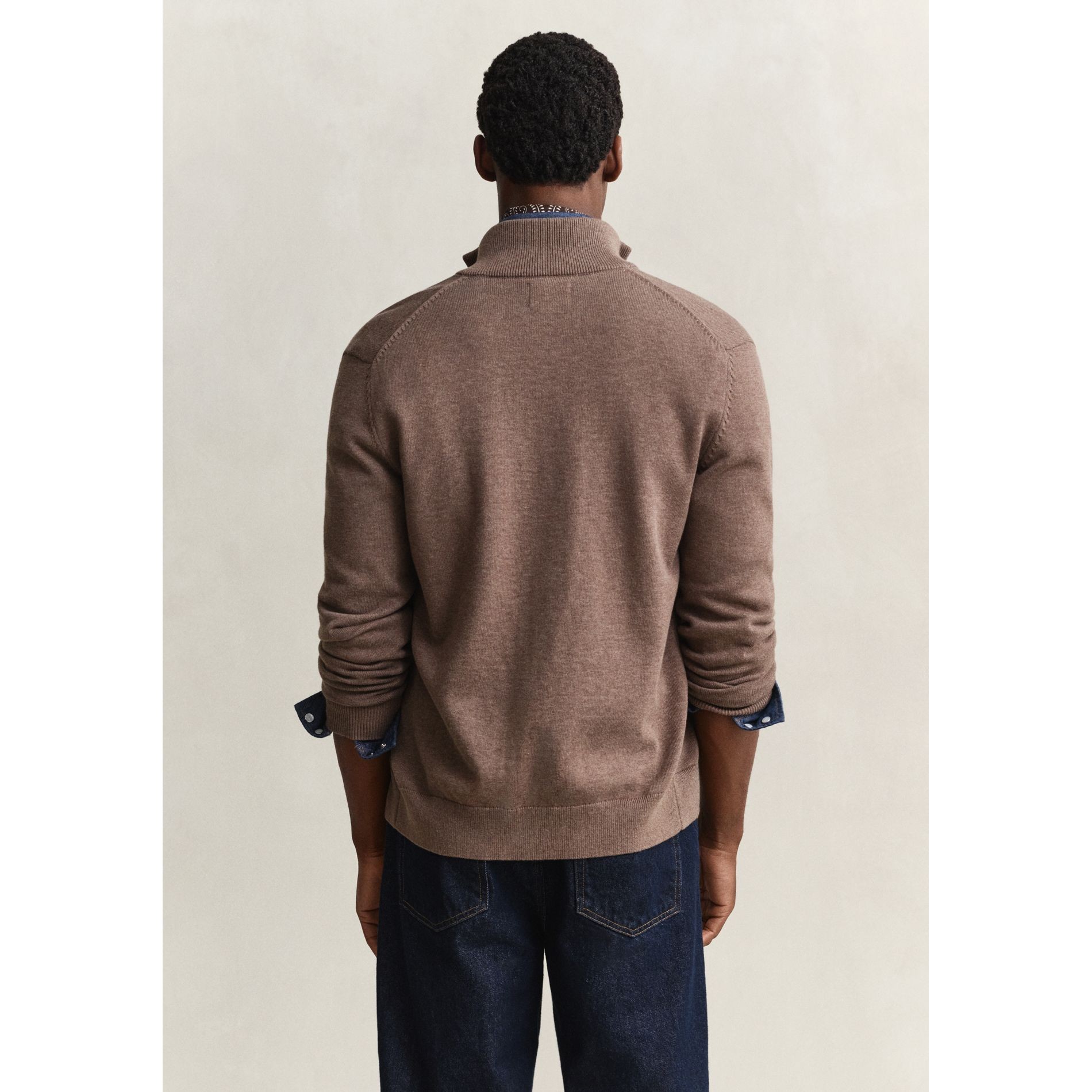 GANT Kardiganas vyrams, Ruda, Casual cotton zip cardigan 3