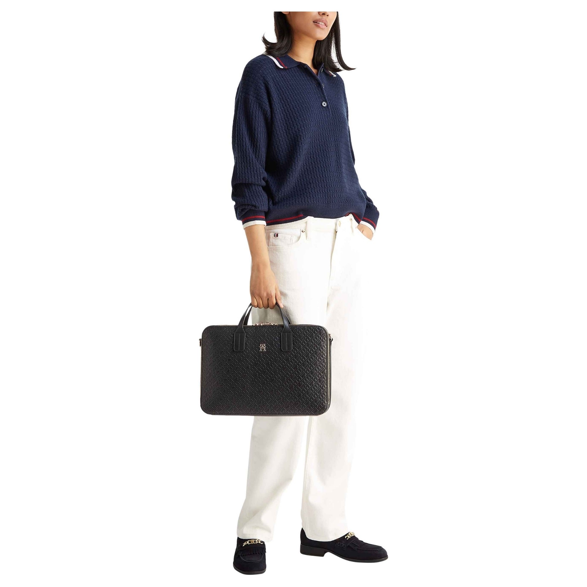 TOMMY HILFIGER Dėklas kompiuteriui moterims, Juoda, TH icon laptop bag mono 5