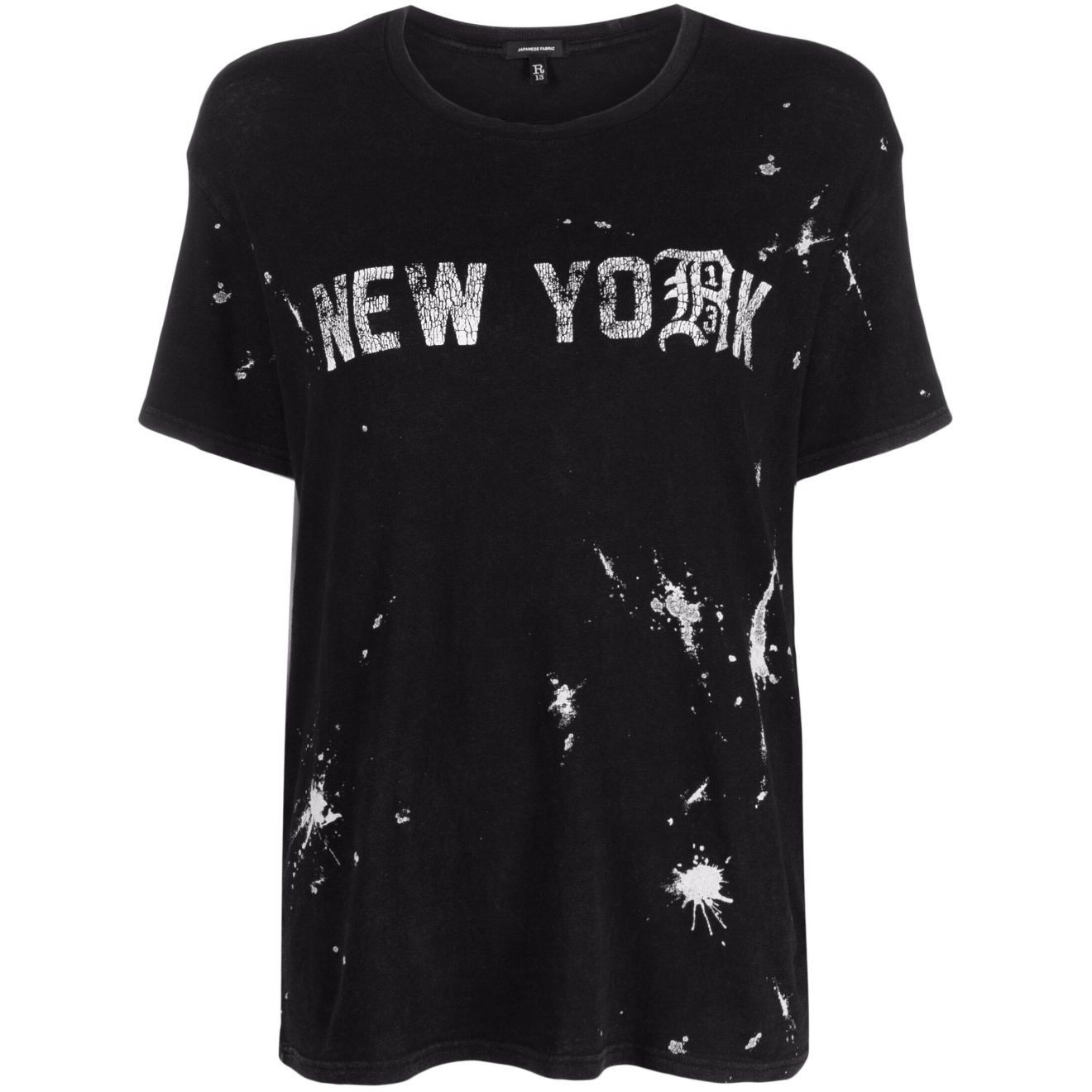 R13 Marškinėliai trump. rankovėmis moterims, Juoda, R13 new york boy t