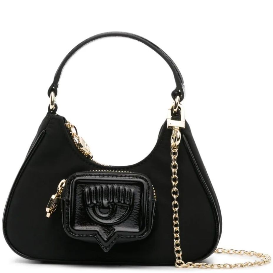 CHIARA FERRAGNI Rankinė, krepšys moterims, Juoda, Eyelike pocket  hobo bag 1