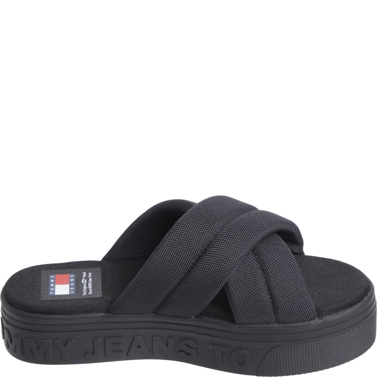 TOMMY JEANS Šlepetės moterims, Juoda, Lettering flatform sandal 5