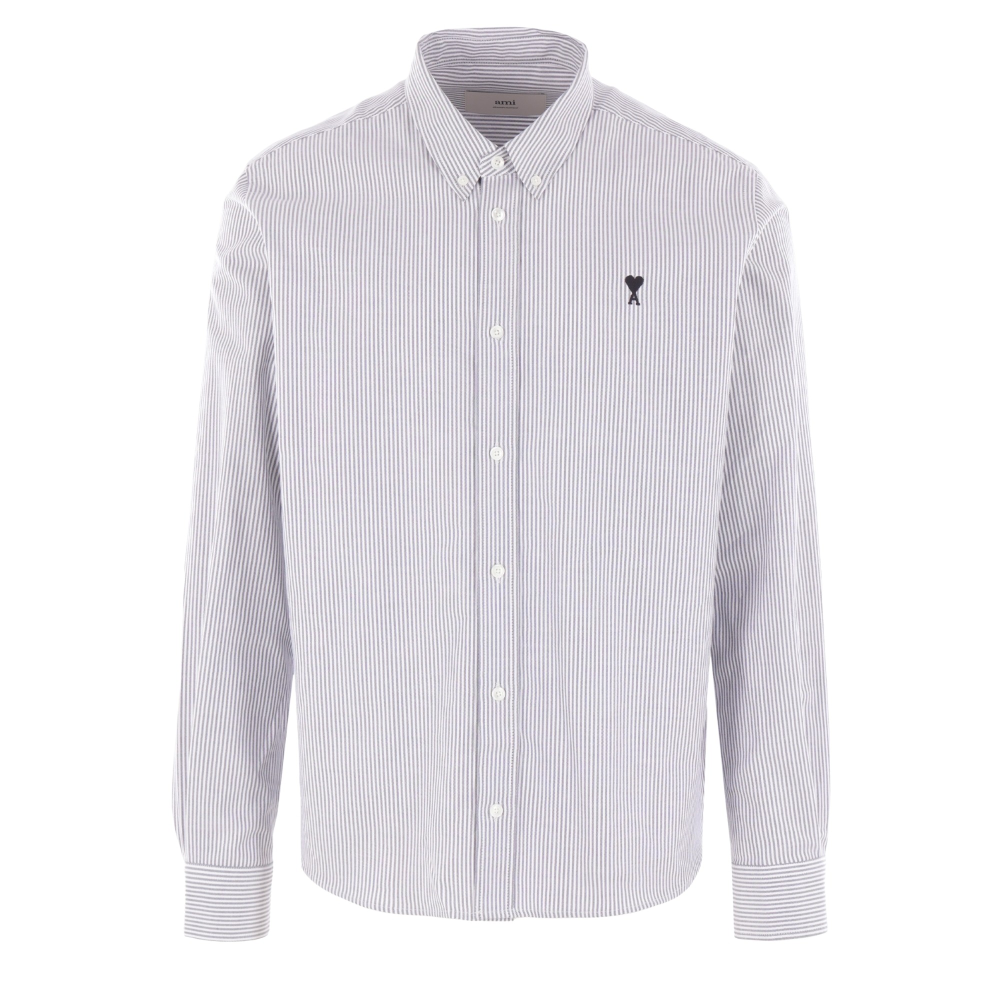 AMI PARIS Marškiniai ilgomis rankovėmis vyrams, Juoda, Long sleeve classic shirt 1