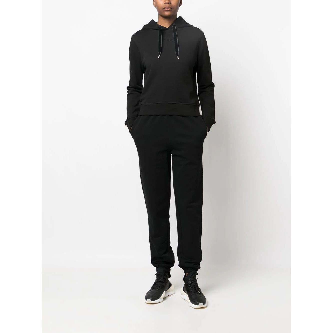 TOMMY HILFIGER Džemperis moterims, Juoda, Reg short vlvt trim hoodie 2
