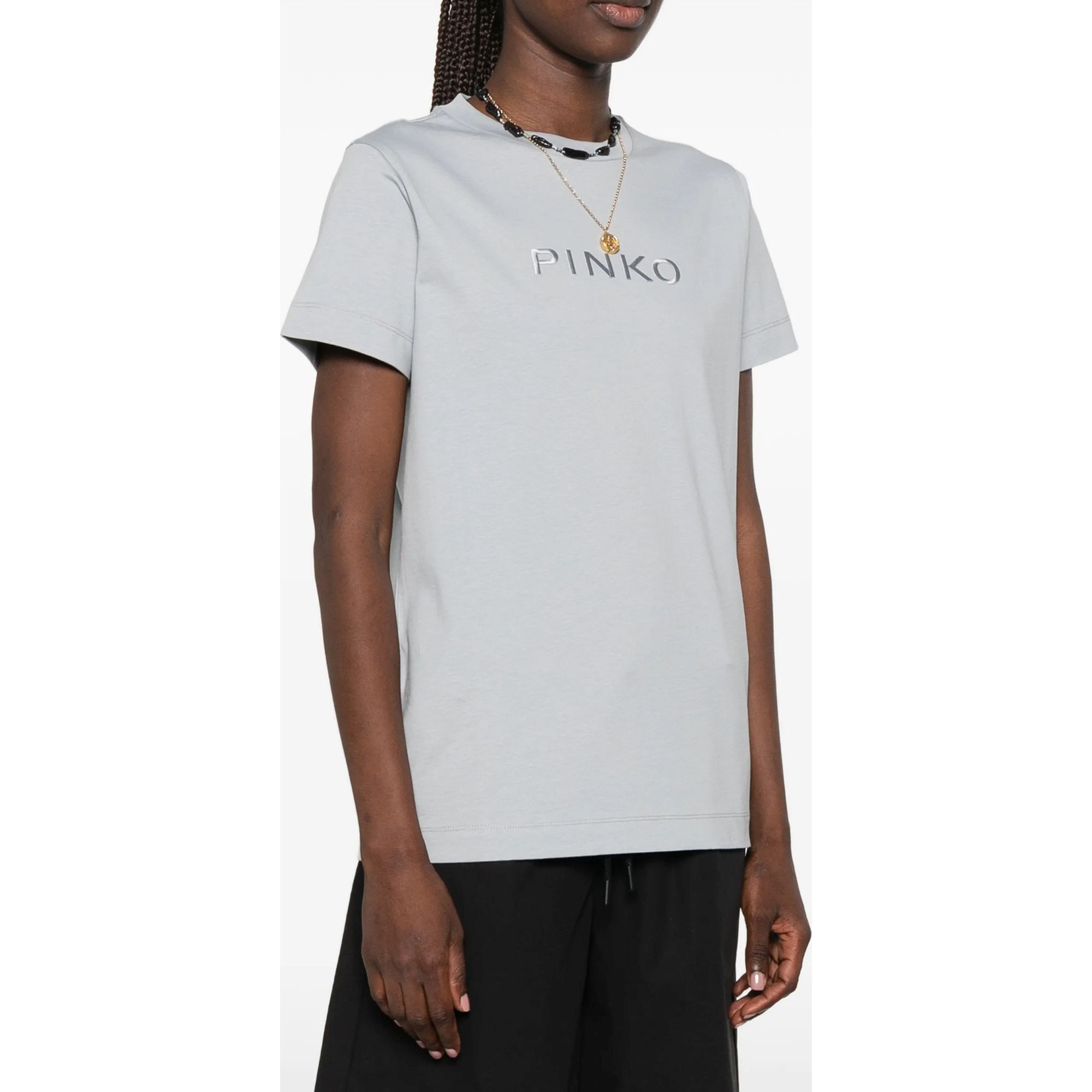 PINKO Marškinėliai trump. rankovėmis moterims, Pilka, Start t-shirt 3