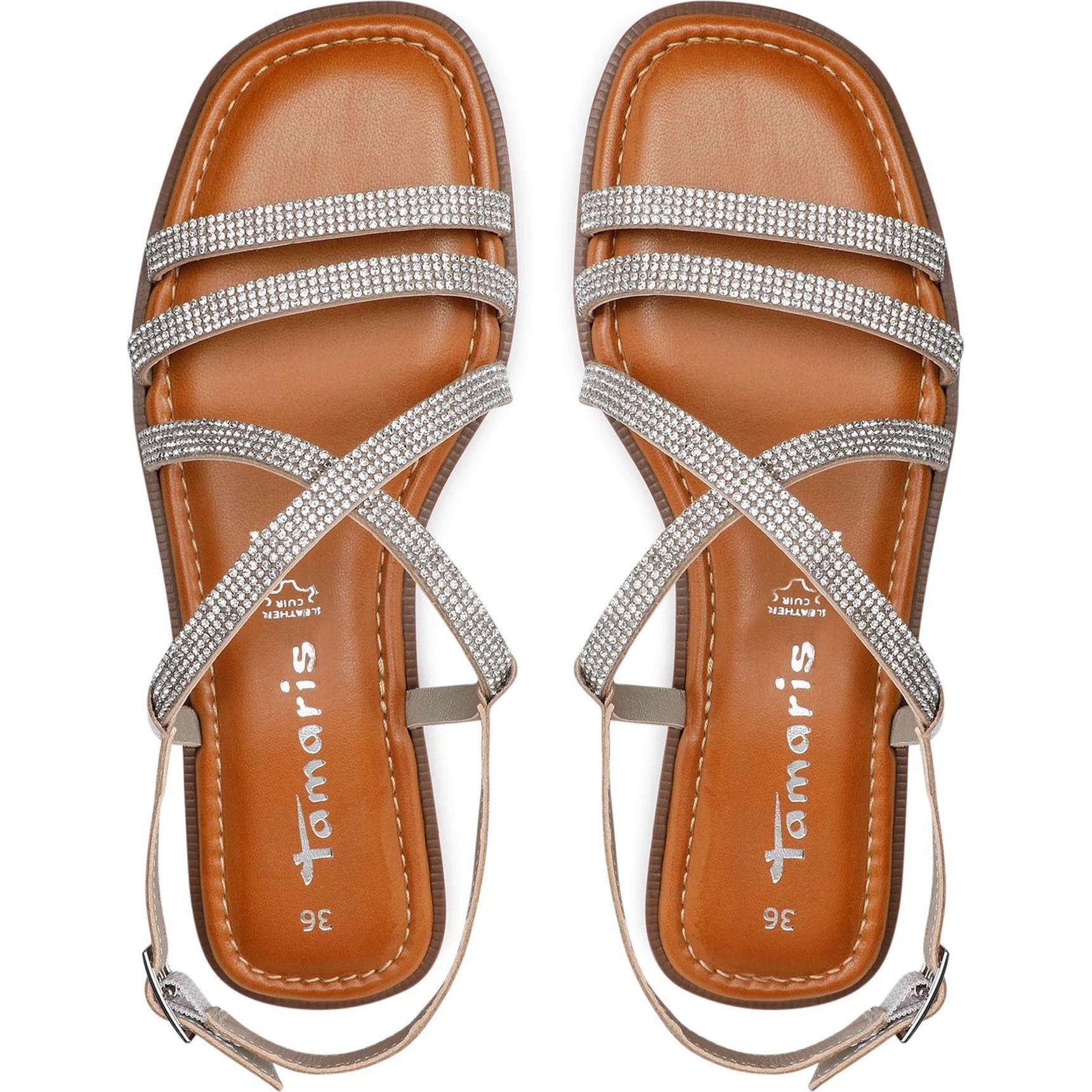 TAMARIS Basutės moterims, Sidabrinė, SANDALS 4