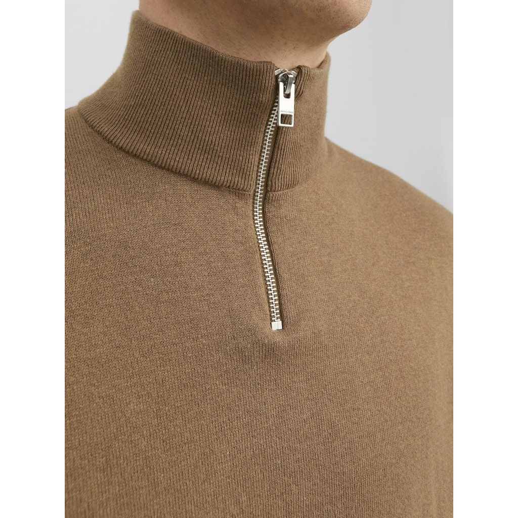 JACK & JONES Džemperis vyrams, Ruda, JJEEMIL KNIT HALF ZI 3