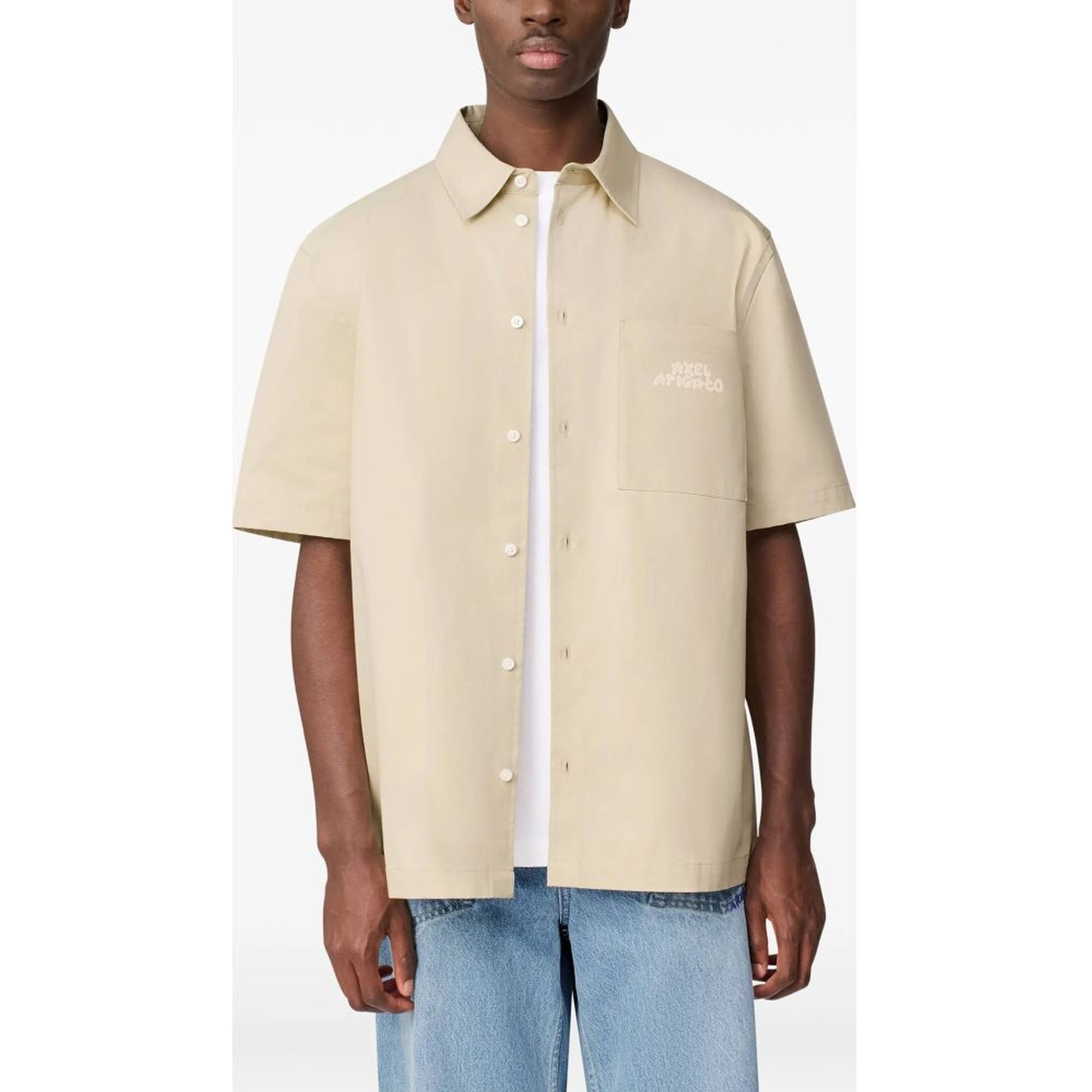 AXEL ARIGATO Marškiniai trump. rankovėmis vyrams, Smėlio, Drew shirt 3