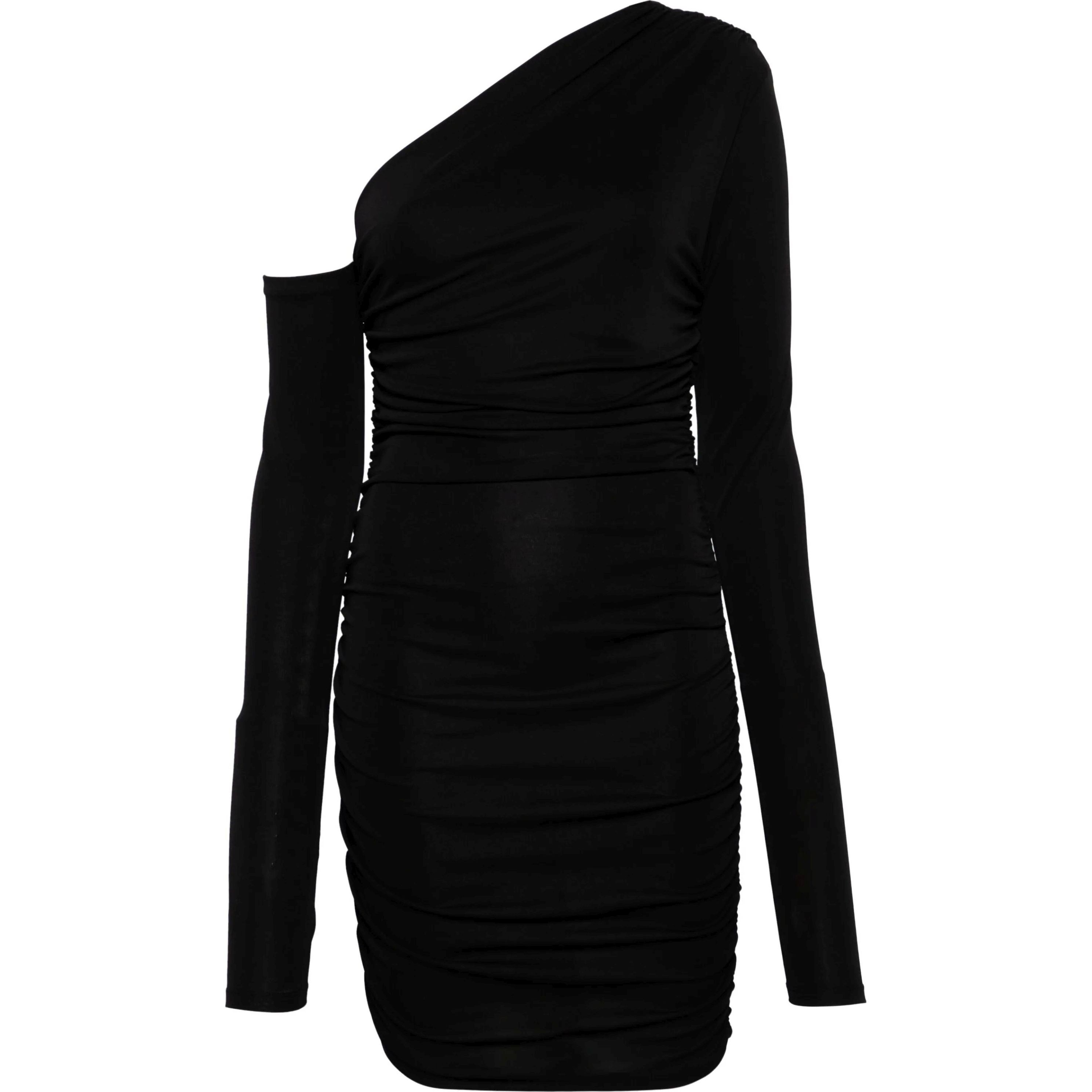 THE ANDAMANE Mini suknelė moterims, Juoda, Olimpia  draped mini dress