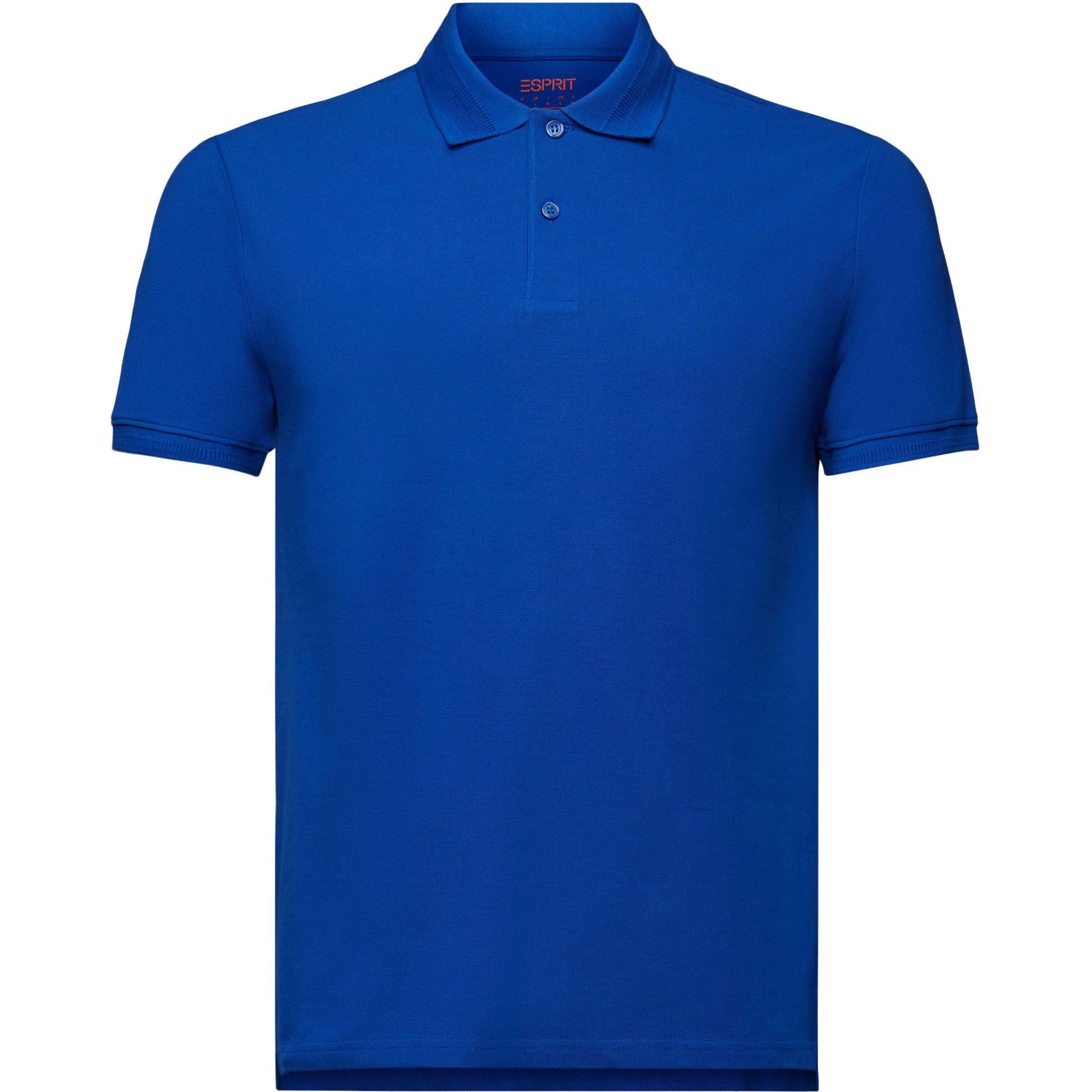 ESPRIT Polo marškiniai ilgos rank. vyrams, Mėlyna, Cotton Pique Polo Shirt 1