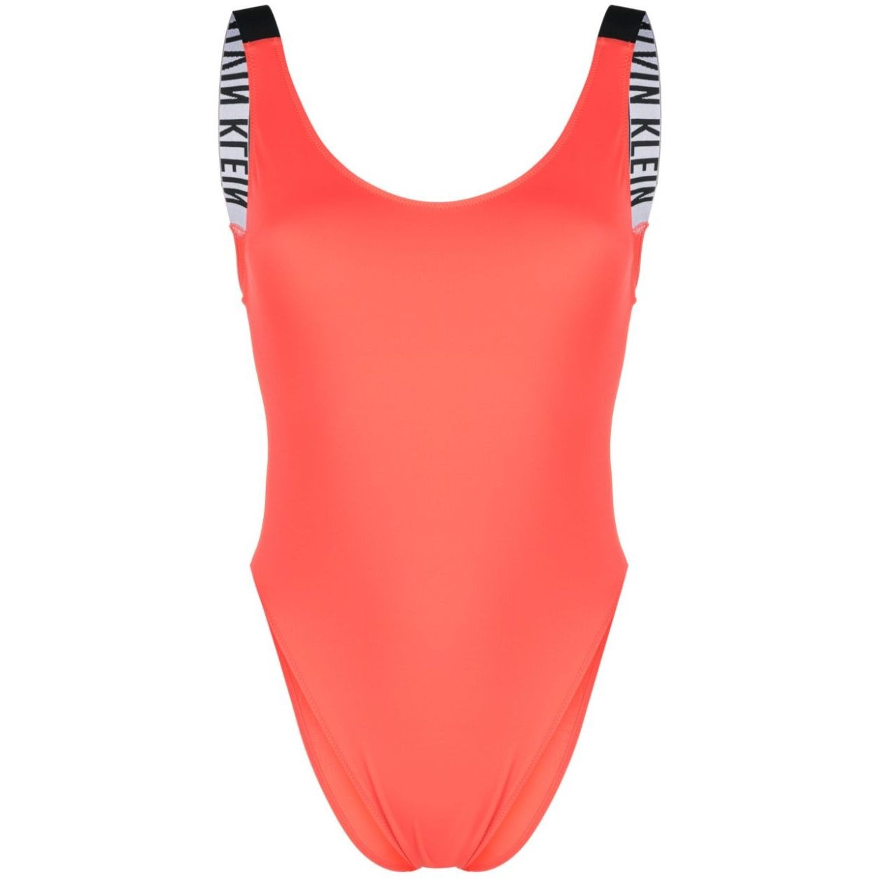 CALVIN KLEIN UW Maudymosi kostiumėlis moterims, Oranžinė, Scoop Back 1