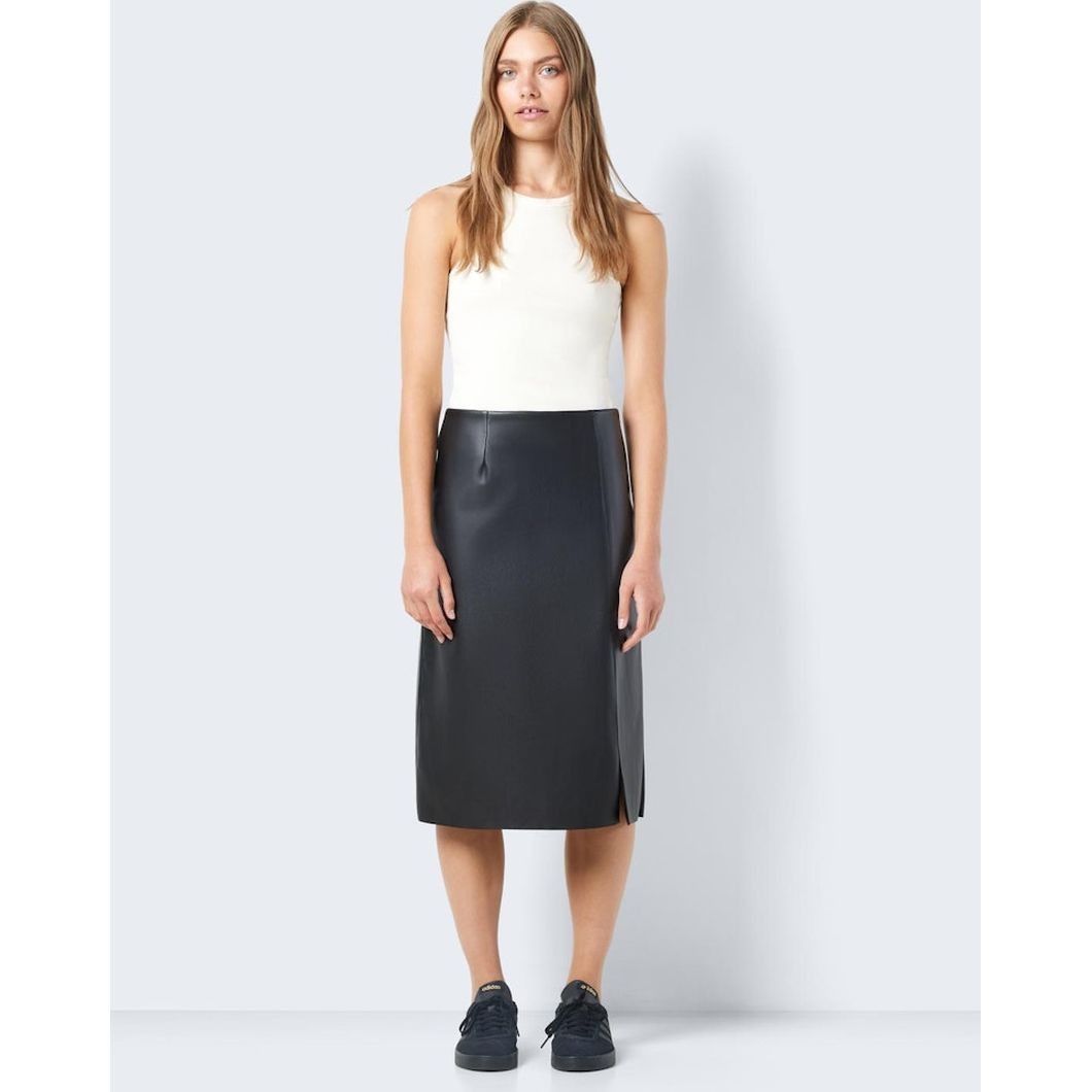 NOISY MAY Midi sijonas moterims, Juoda, NMCLARA HW SLIT MIDI 3