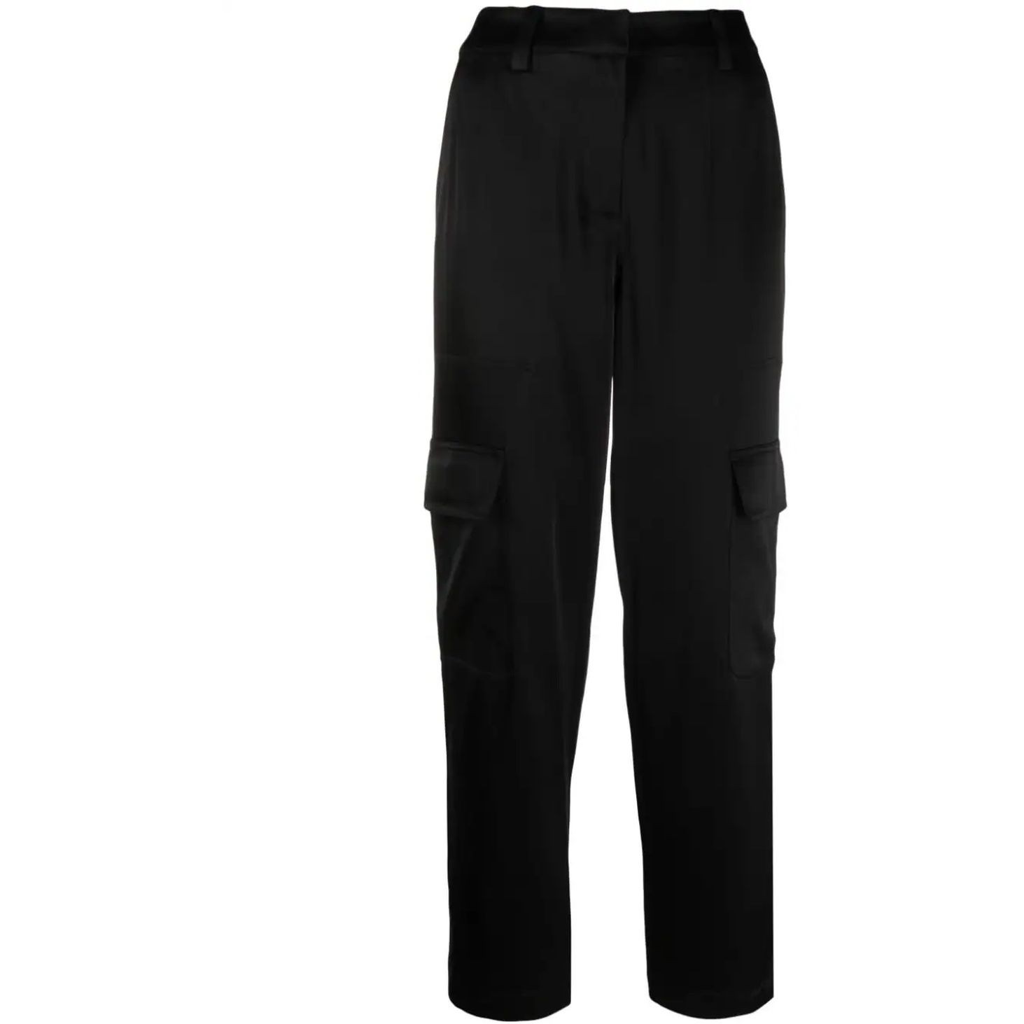 MICHAEL KORS Laisvalaikio kelnės moterims, Juoda, Satin cargo pant