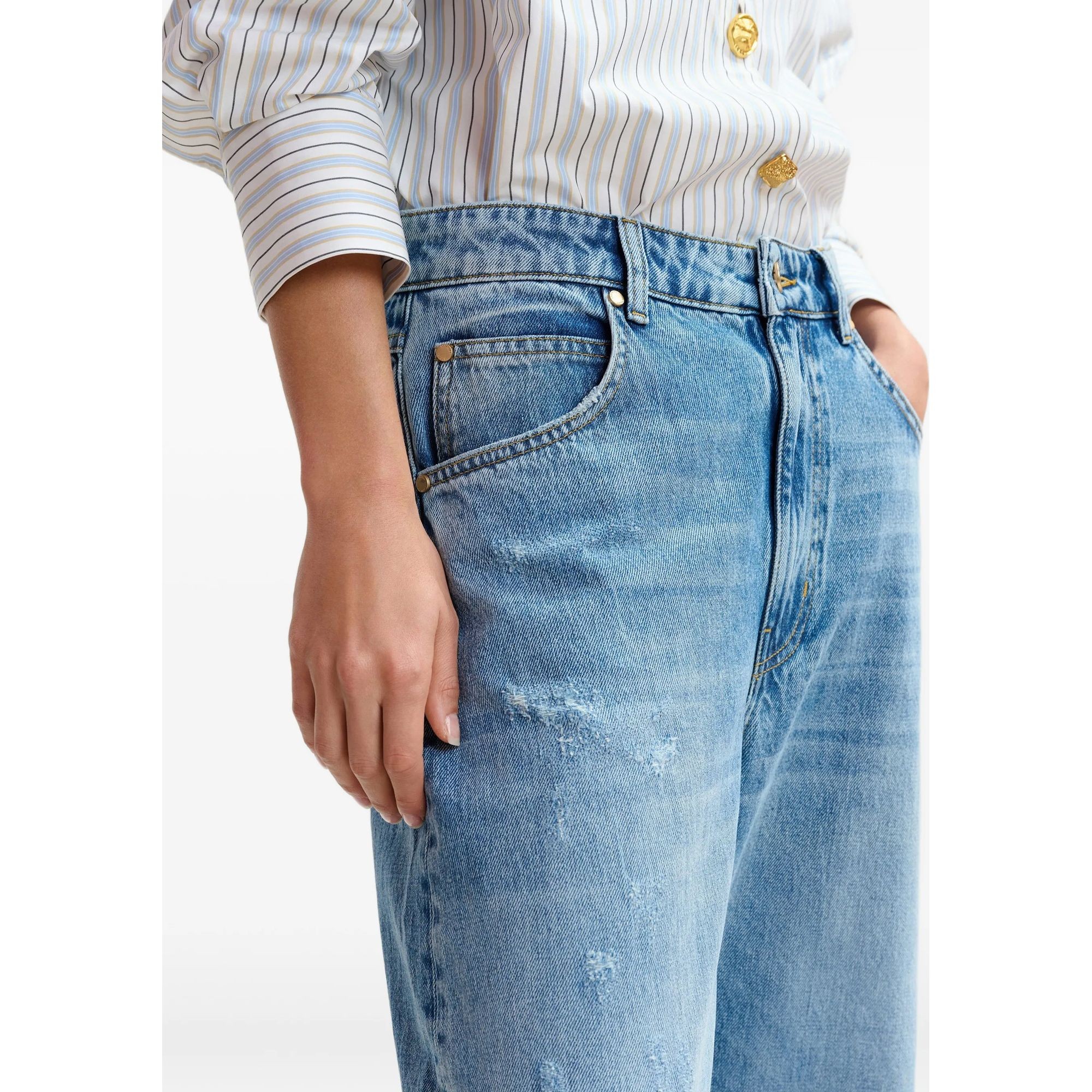 ESSENTIEL ANTWERP Platūs džinsai moterims, Mėlyna, 1 barrel leg jeans 6
