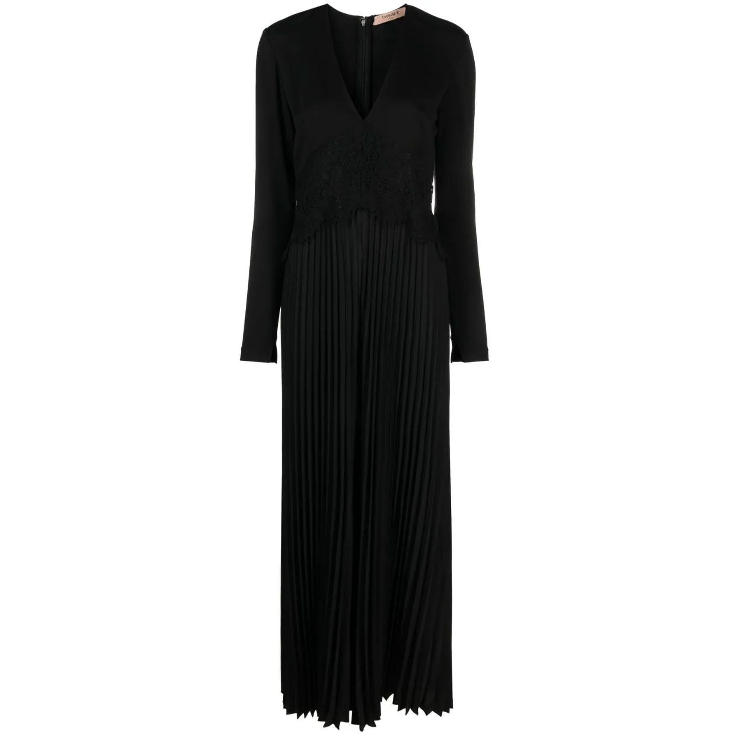 TWINSET Maxi suknelė moterims, Juoda, V-neck maxi dress 1