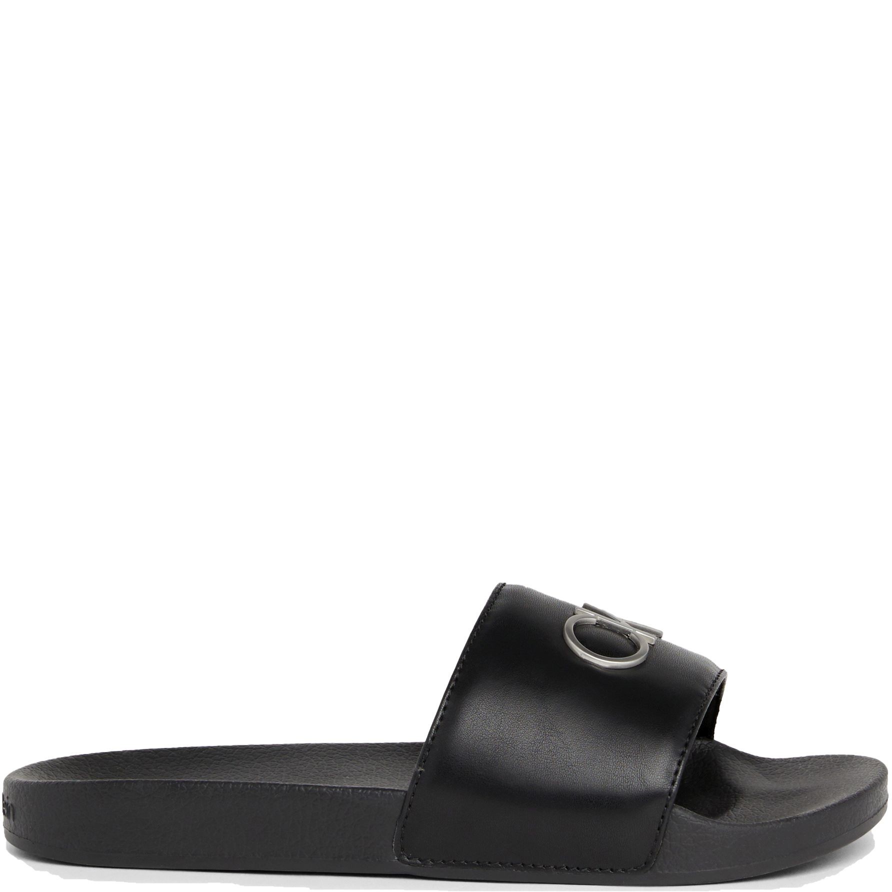 CALVIN KLEIN Guminės šlepetės moterims, Juoda, Pool slide relock 2