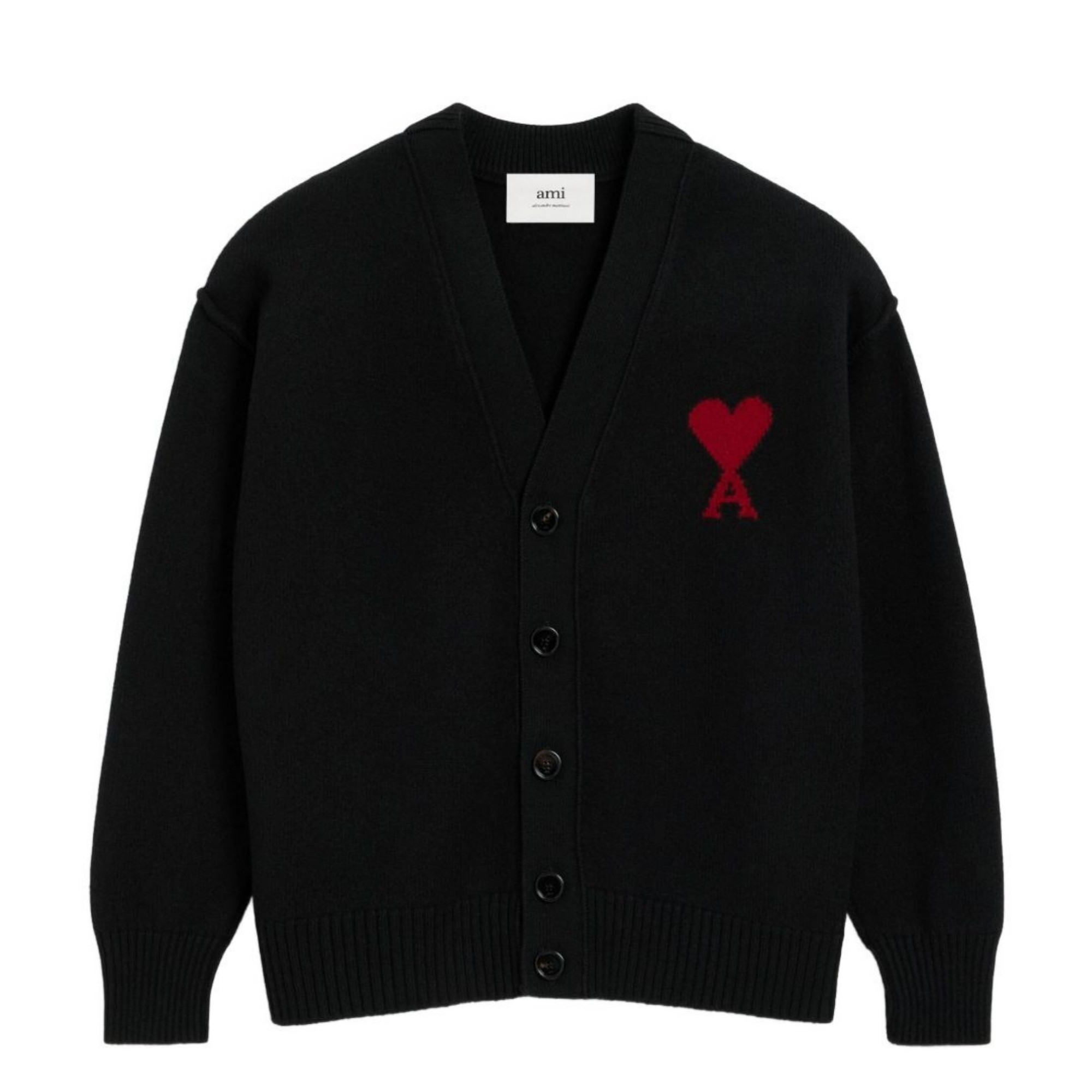 AMI PARIS Kardiganas, Juoda, Cardigan with contrasted 1
