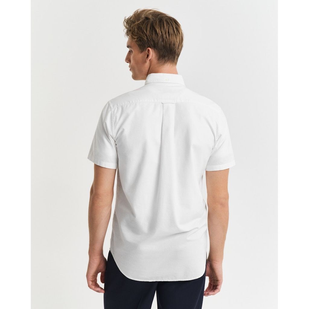 GANT Marškiniai vyrams, Balta, REG OXFORD SS SHIRT 3