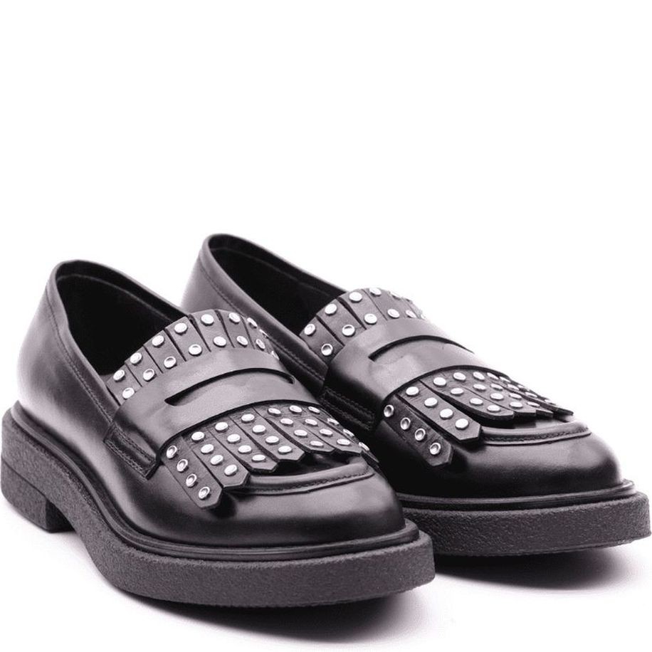 CARMENS Loaferiai moterims, Juoda, Brook fringe loafers 1