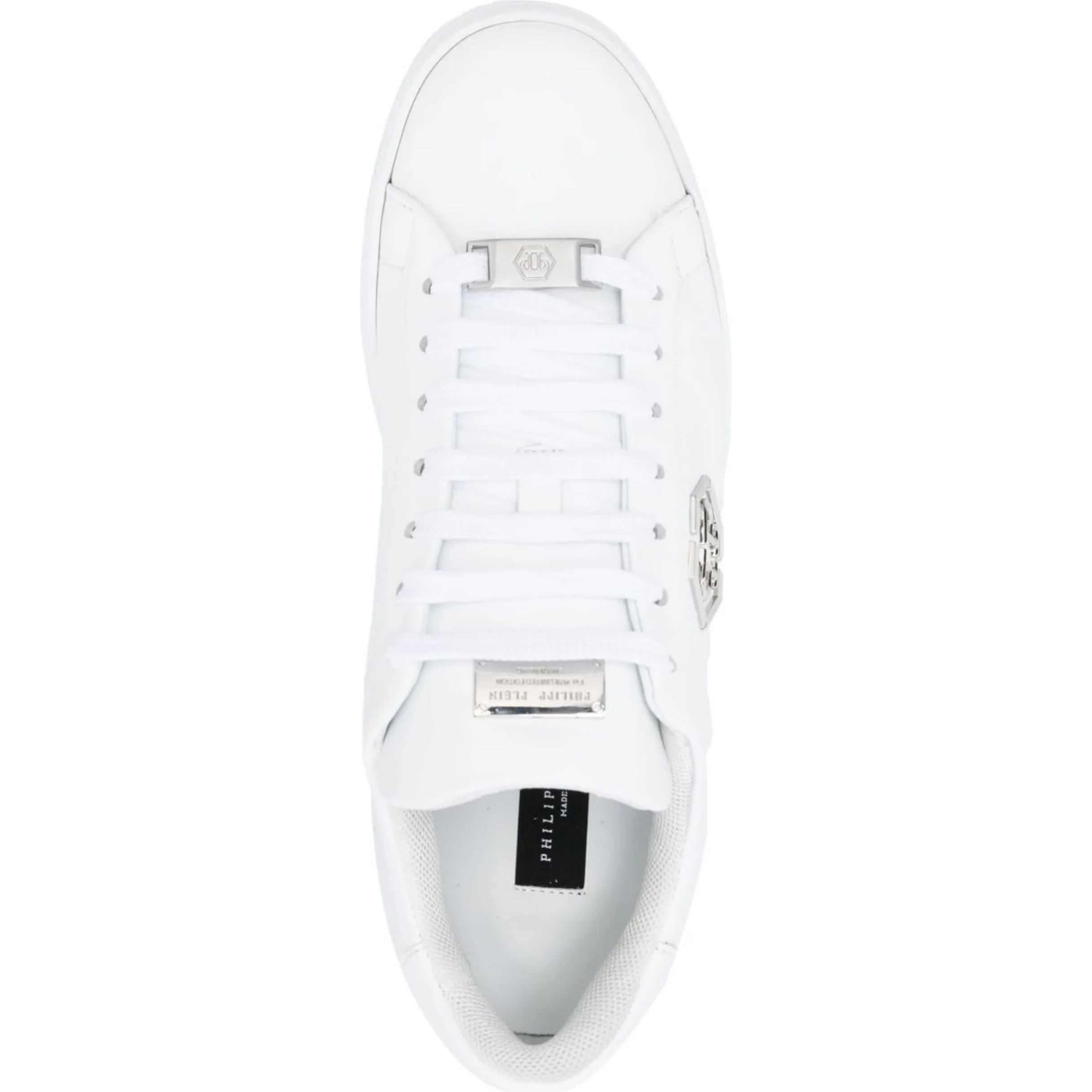 PHILIPP PLEIN Sportiniai bateliai vyrams, Balta, Leather lo-top sneaker hexagon 4