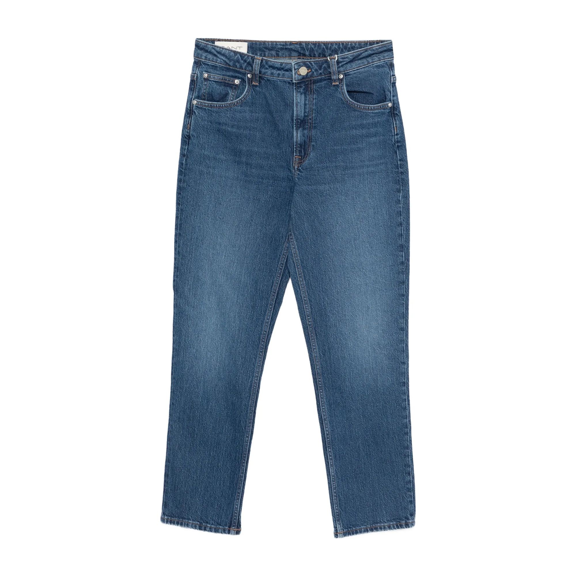 GANT Tiesūs džinsai moterims, Mėlyna, Straight cropped jeans 1