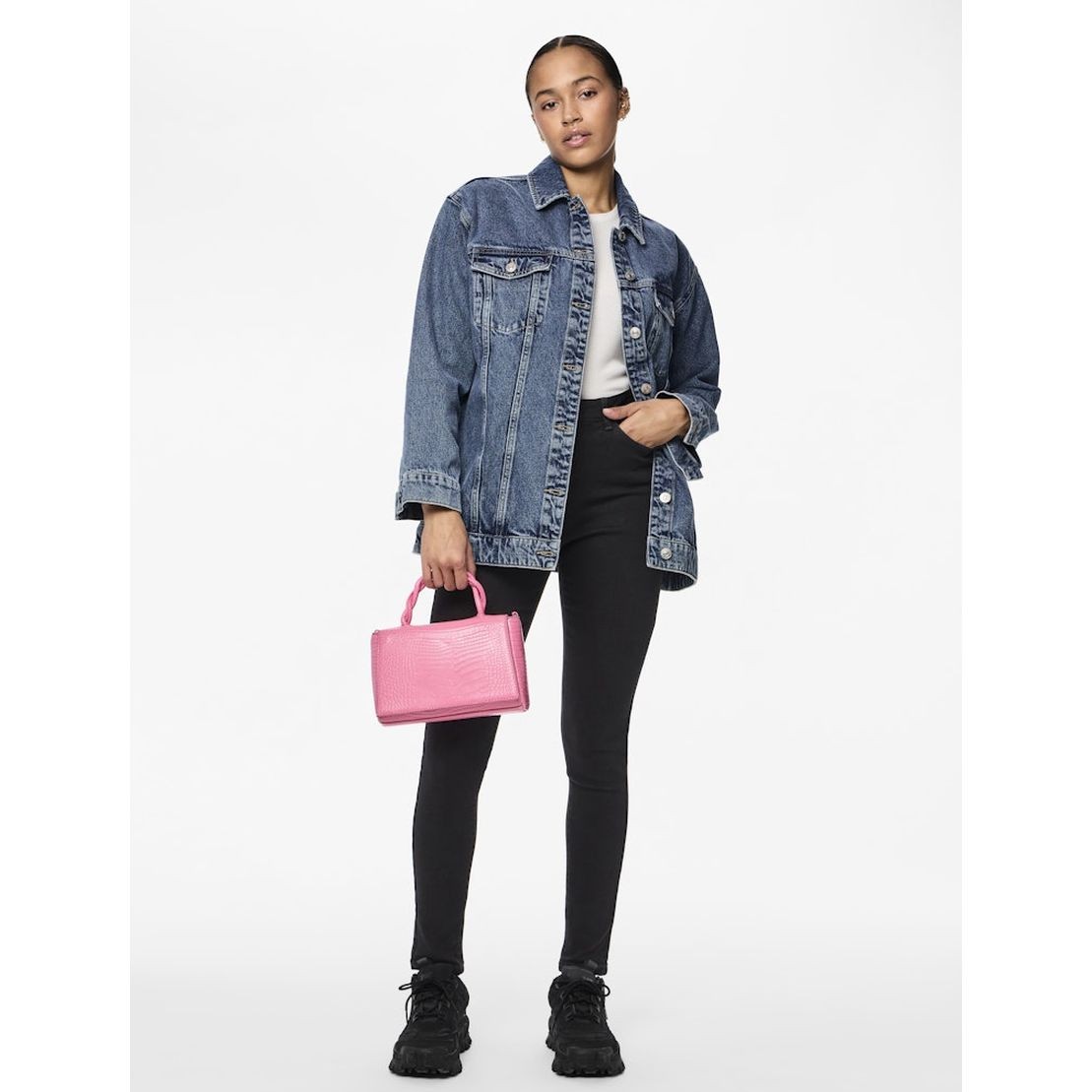 PIECES Aptempti džinsai moterims, Juoda, PCDANA HW SKINNY JEAN 4