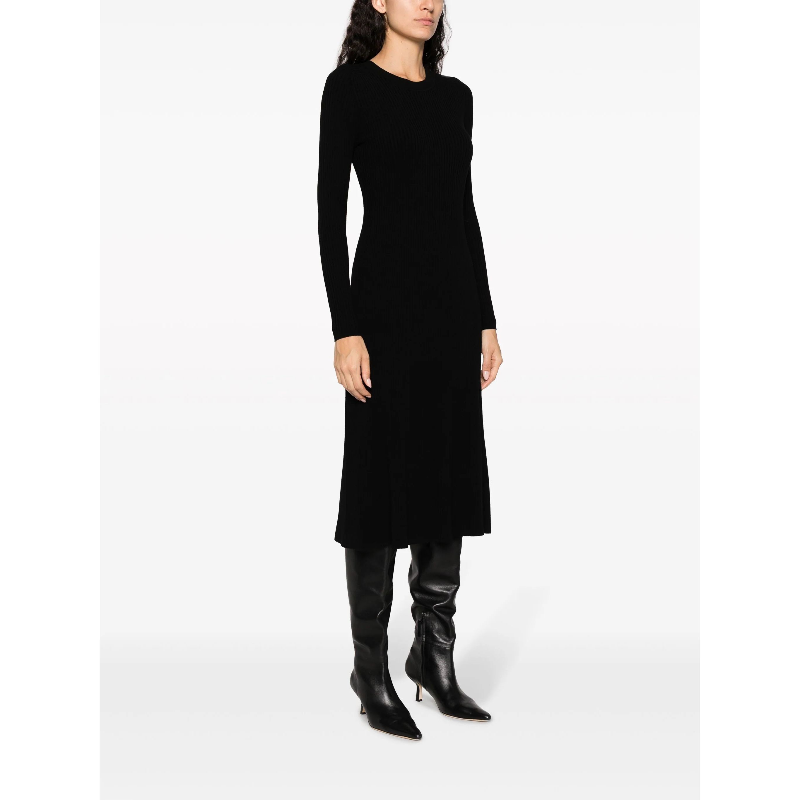 PAROSH Megzta suknelė moterims, Juoda, Reise dress 2