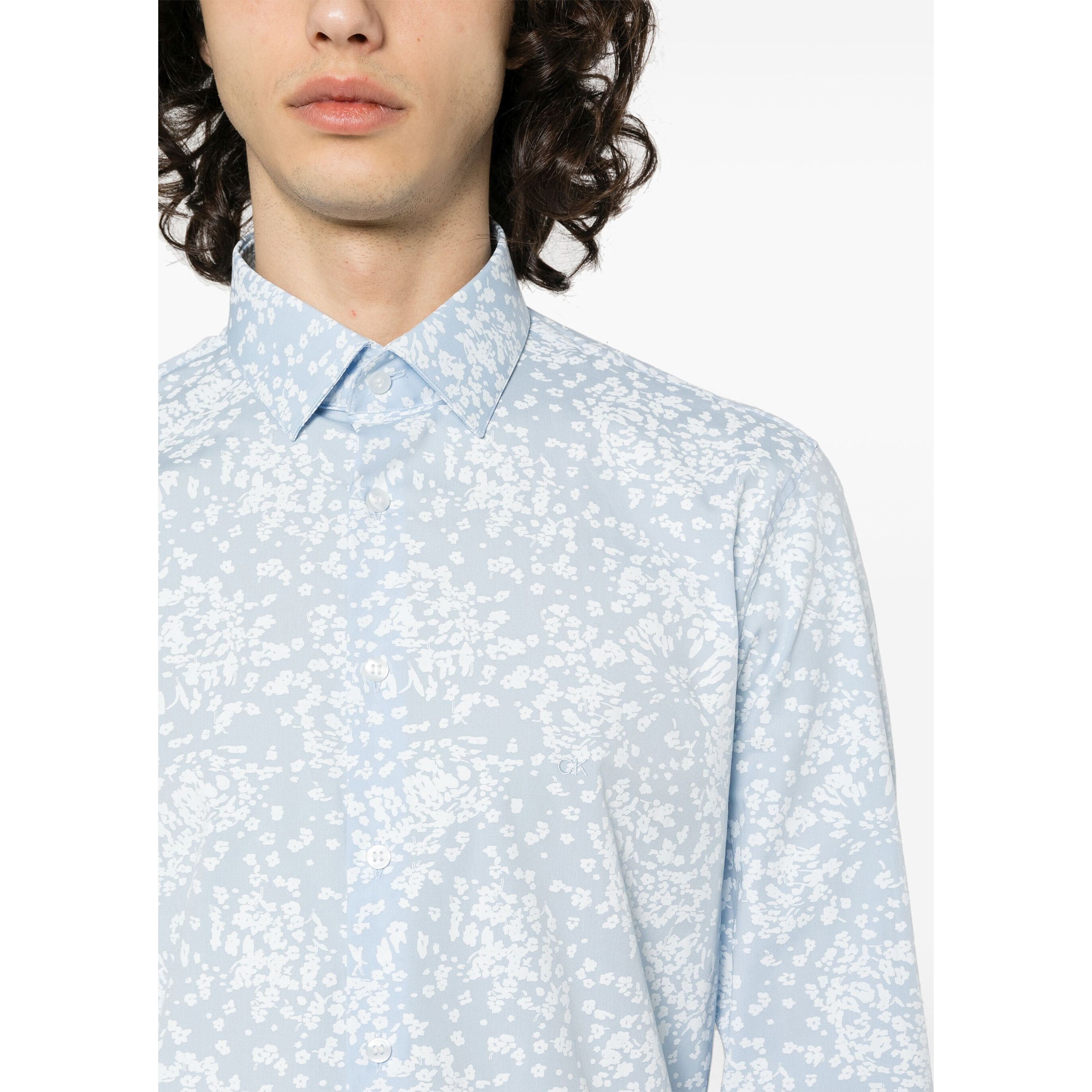 CALVIN KLEIN Marškiniai ilgomis rankovėmis vyrams, Mėlyna, L/s shirt 4