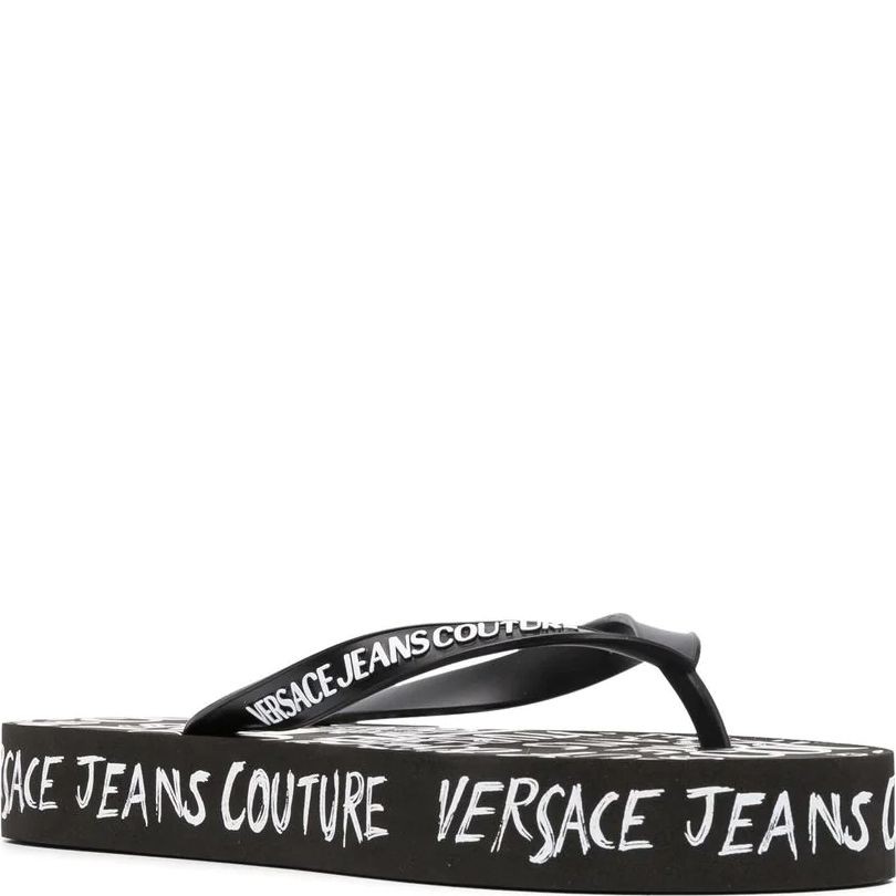 VERSACE JEANS CUTURE Pliažo šlepetės per pirštą moterims, Fondo flip-flops 1