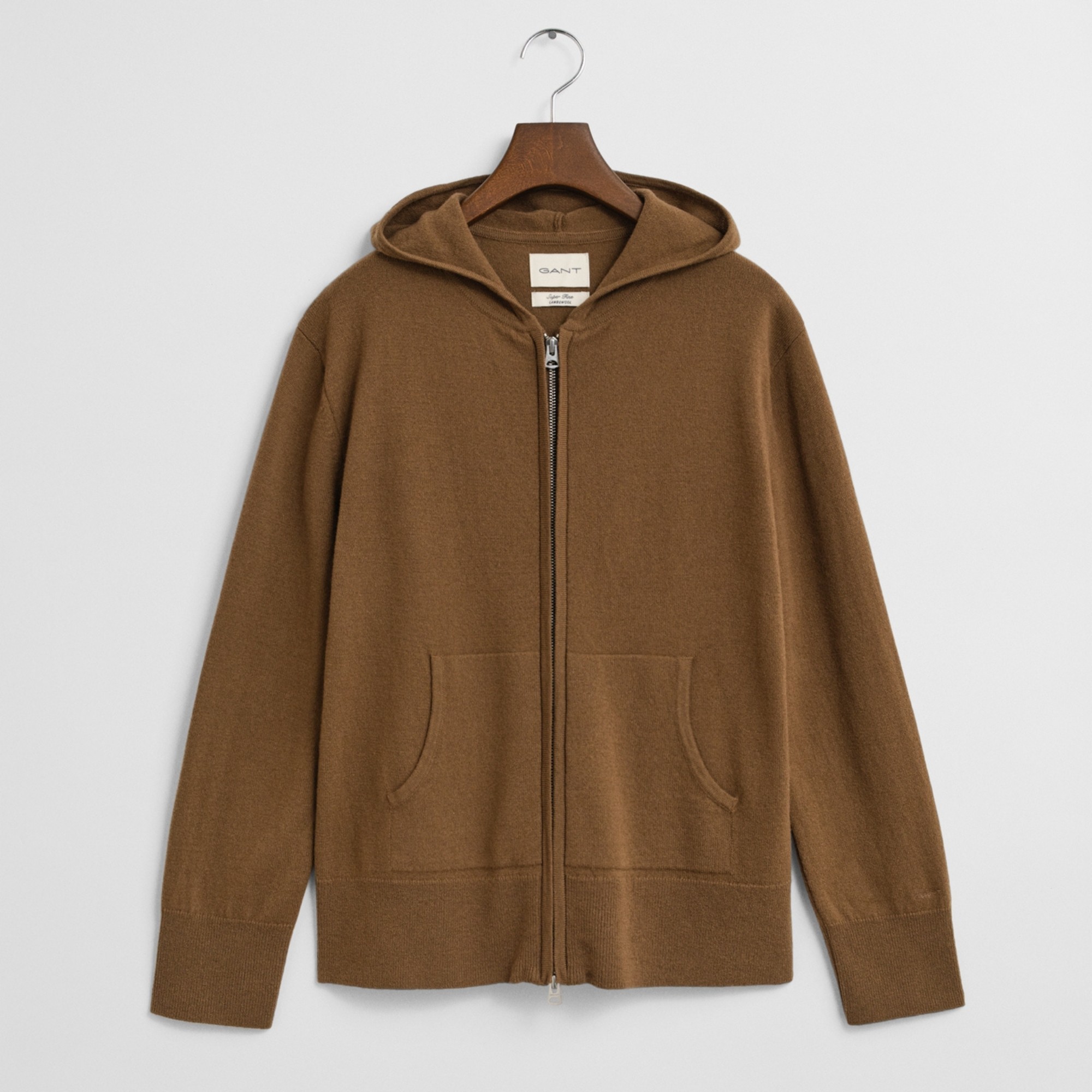 GANT Džemperis moterims, Chaki, superfine lambswool zip 1