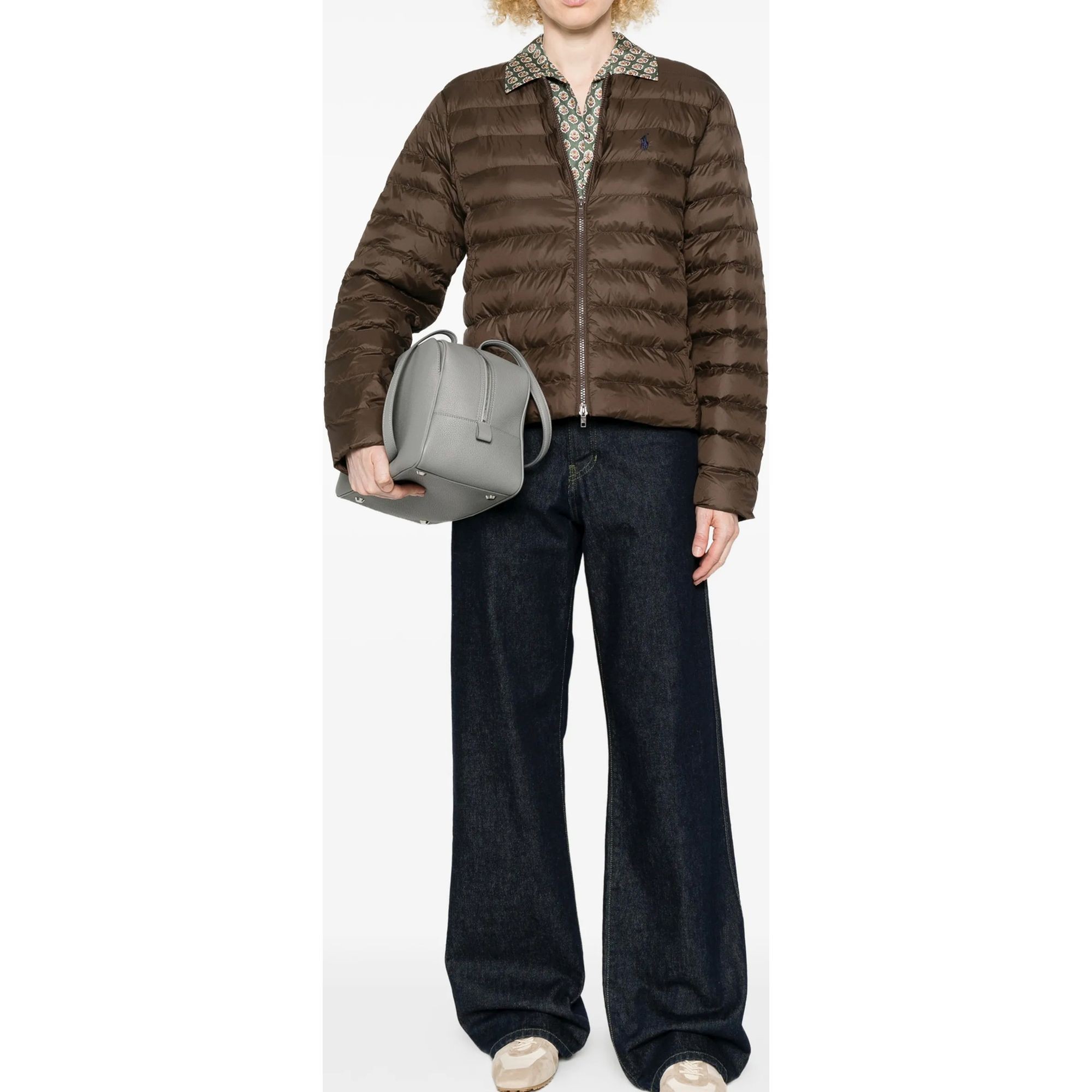 POLO RALPH LAUREN Pūkinė striukė moterims, Ruda, Woven-puffer-jacket 2