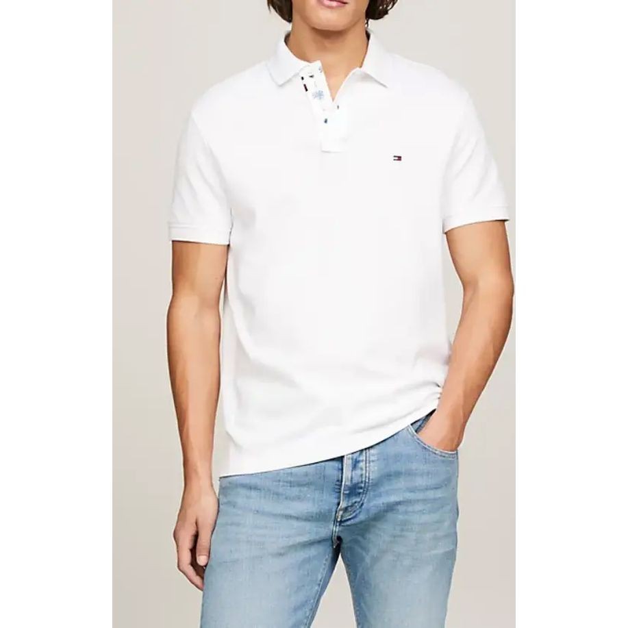 TOMMY HILFIGER Polo marškiniai trumpos rank. vyrams, Balta, Palm under collar reg polo 2