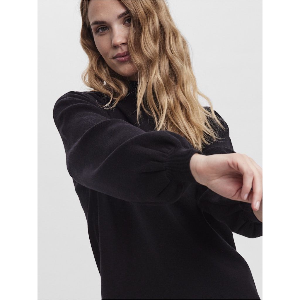 VERO MODA Megzta suknelė moterims, Juoda, Nancy funnel neck dress 3