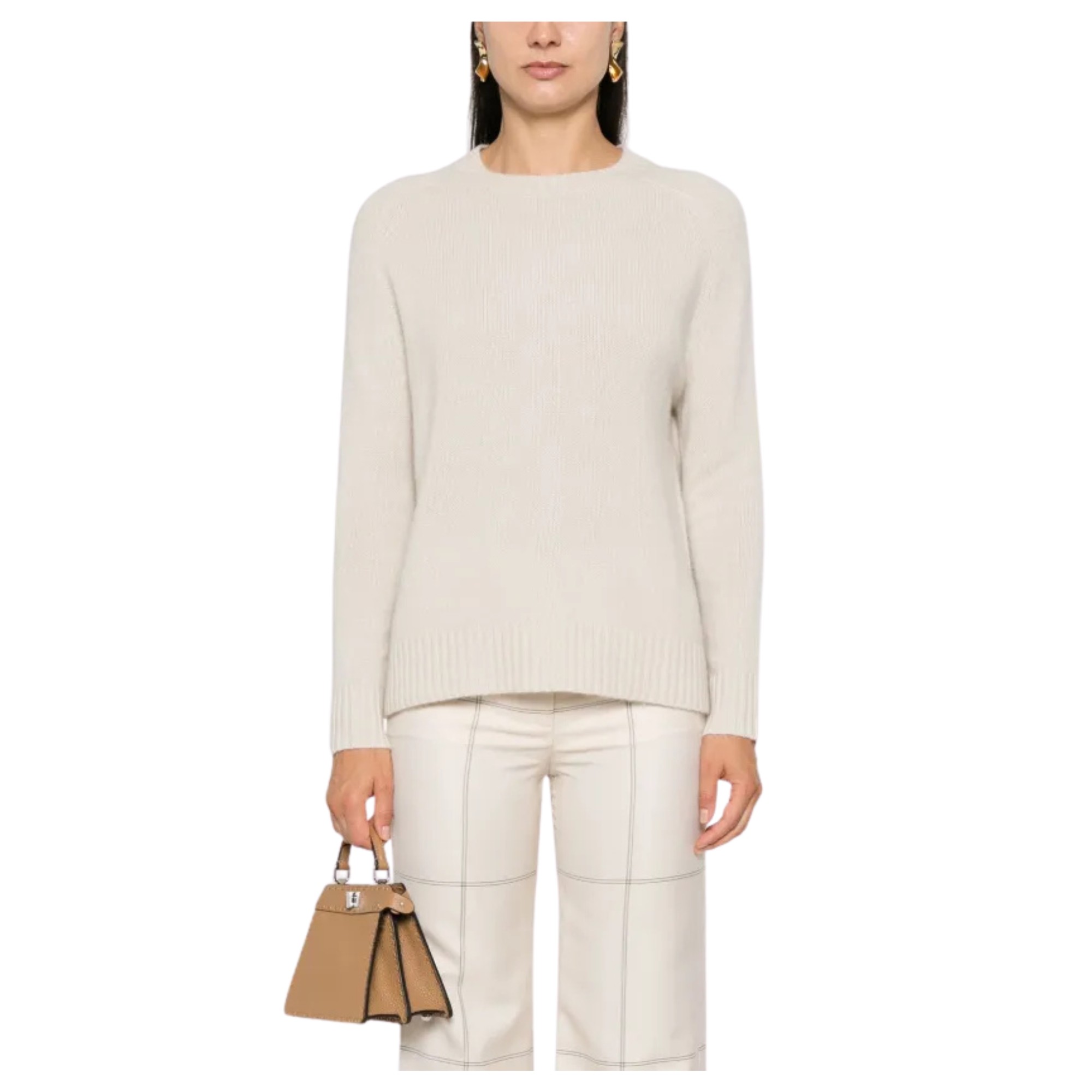 JOSEPH Megztinis moterims, Balta, Cashmere round neck sweater 2