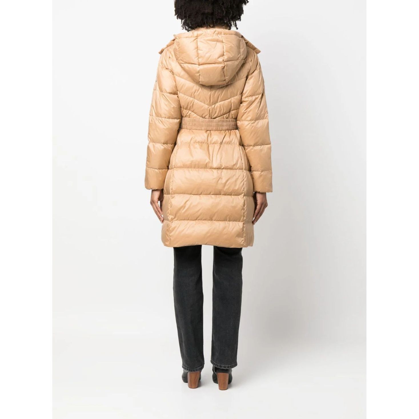 TWINSET Pūkinis paltas moterims, Ruda, Puffed coat 4