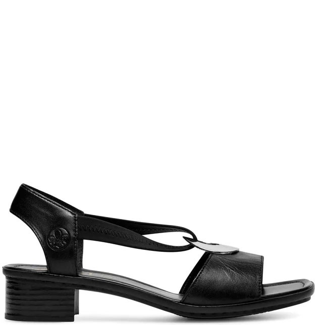 RIEKER Basutės moterims, Juoda, SANDALS 2