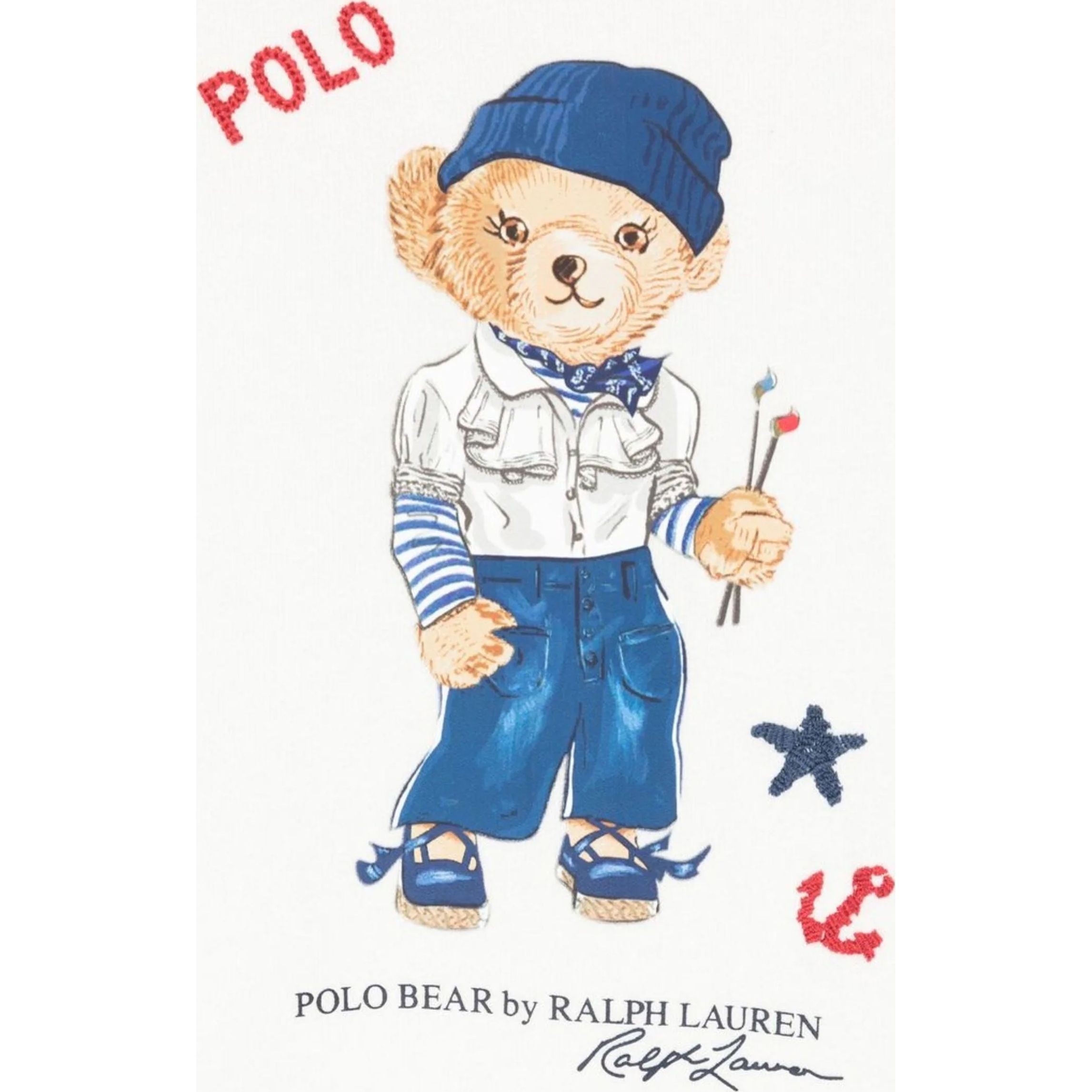 RALPH LAUREN KIDS Sportinis nertinis mergaitėms, Balta, Polo bear sweatshirt (2-6x) 3