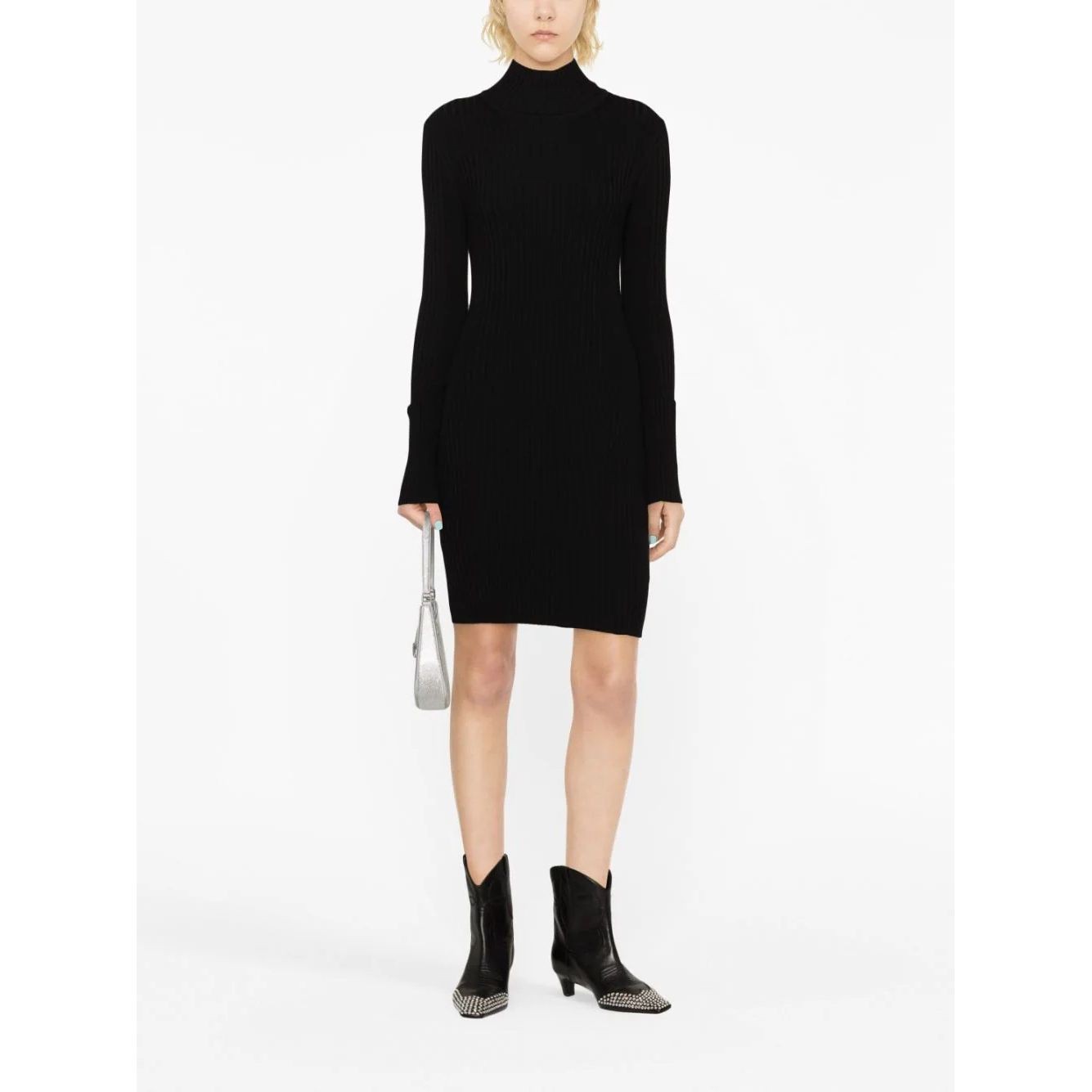 PACO RABANNE Megzta suknelė moterims, Juoda, Knit dress 2