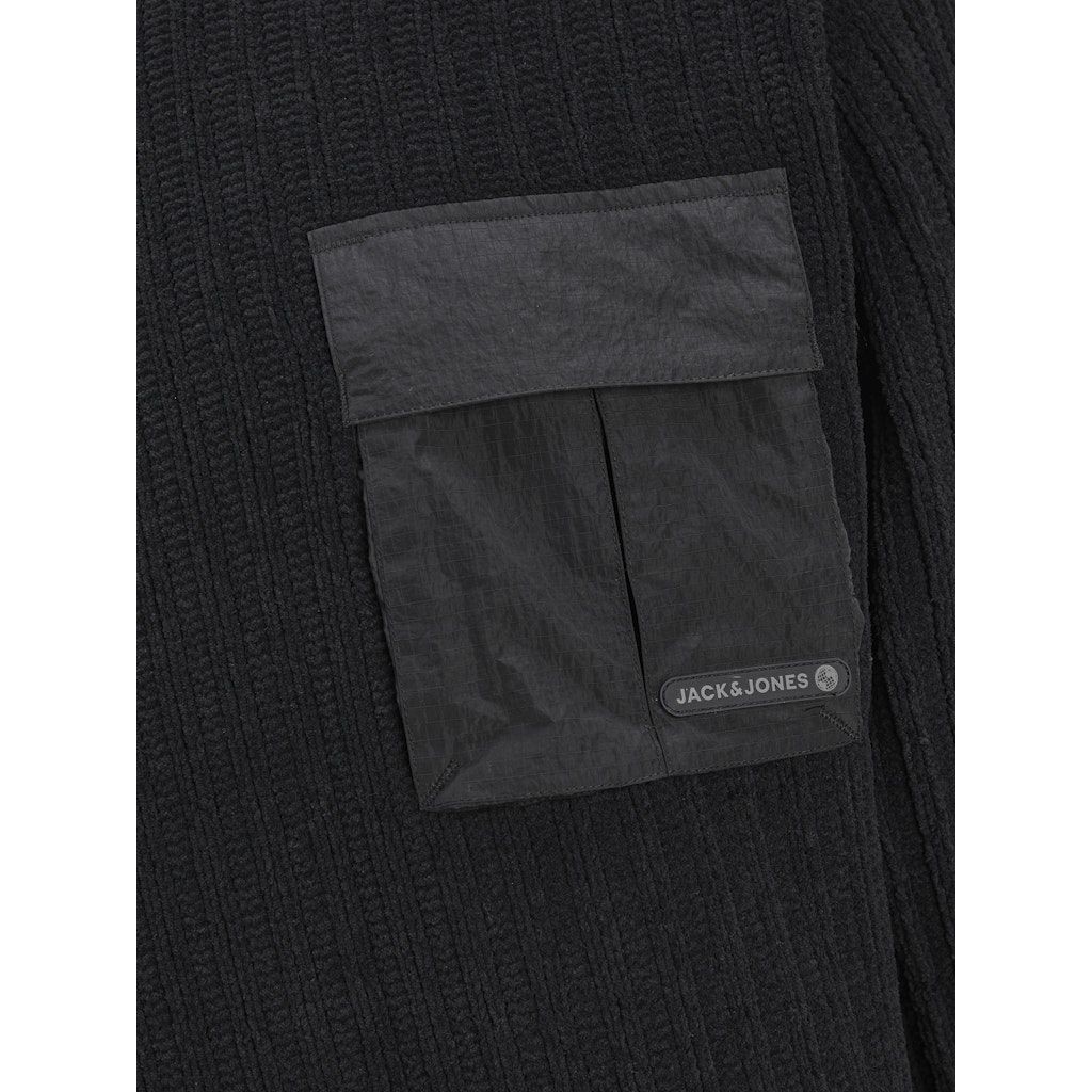 JACK & JONES Megztinis vyrams, Juoda, JCOMETRO KNIT MOCK NEC 3