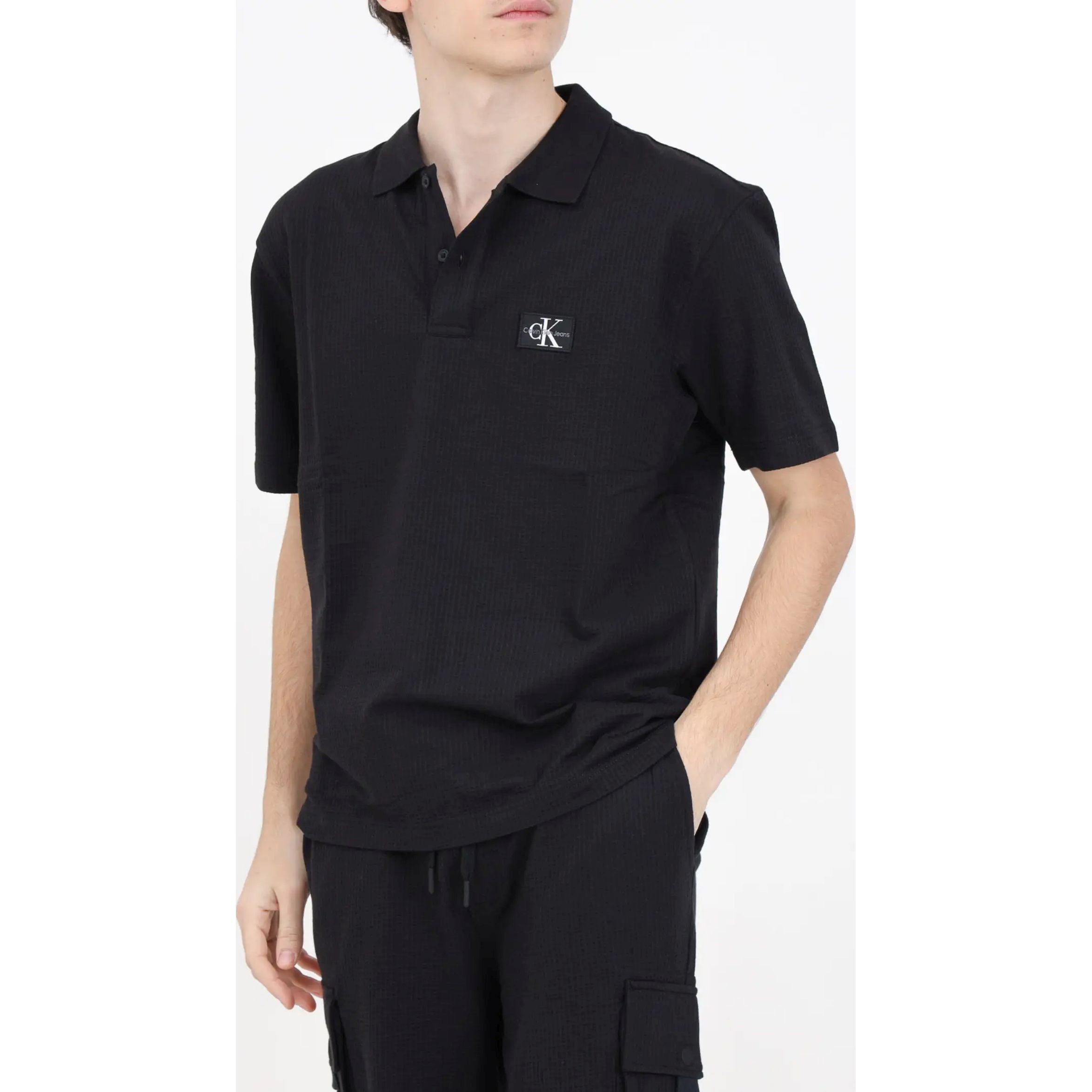 CALVIN KLEIN JEANS Polo marškiniai trumpos rank. vyrams, Juoda, S/s polo 2
