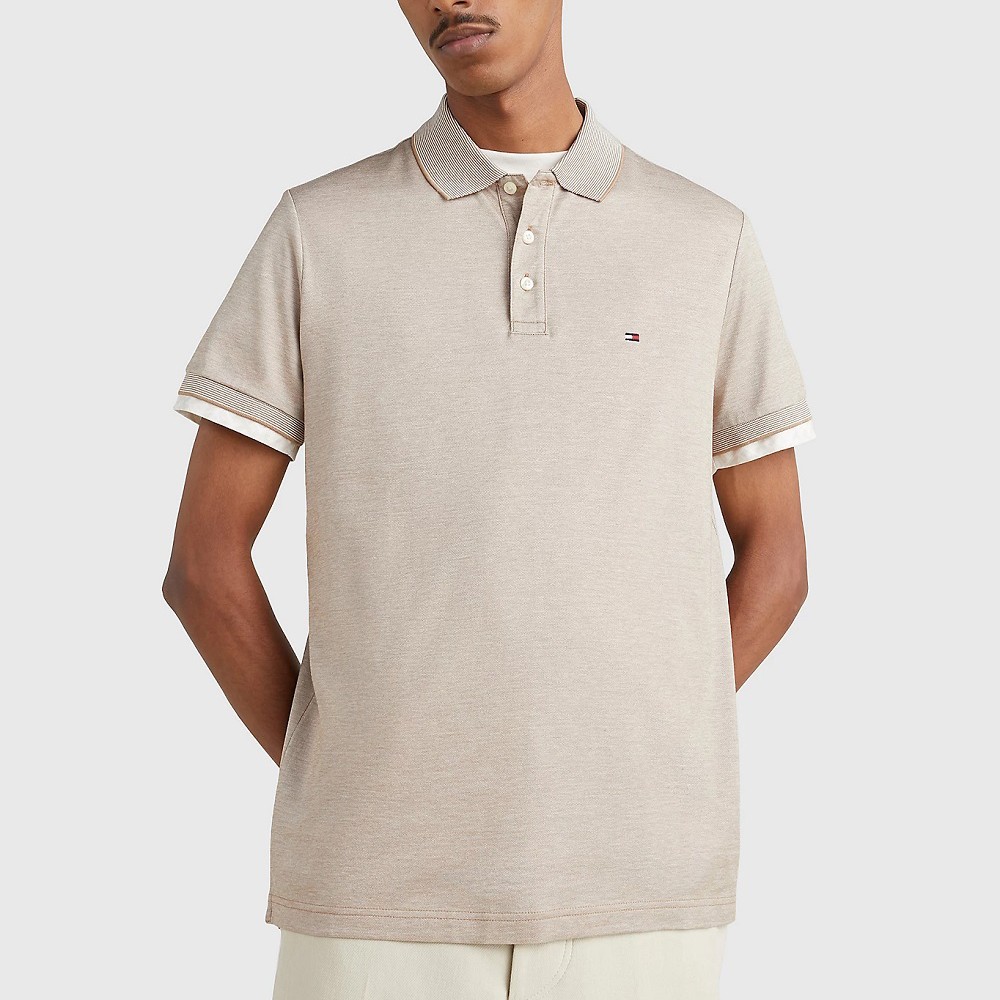 TOMMY HILFIGER Polo marškiniai trumpos rank. vyrams, Žalia, Oxford logo collar polo 2