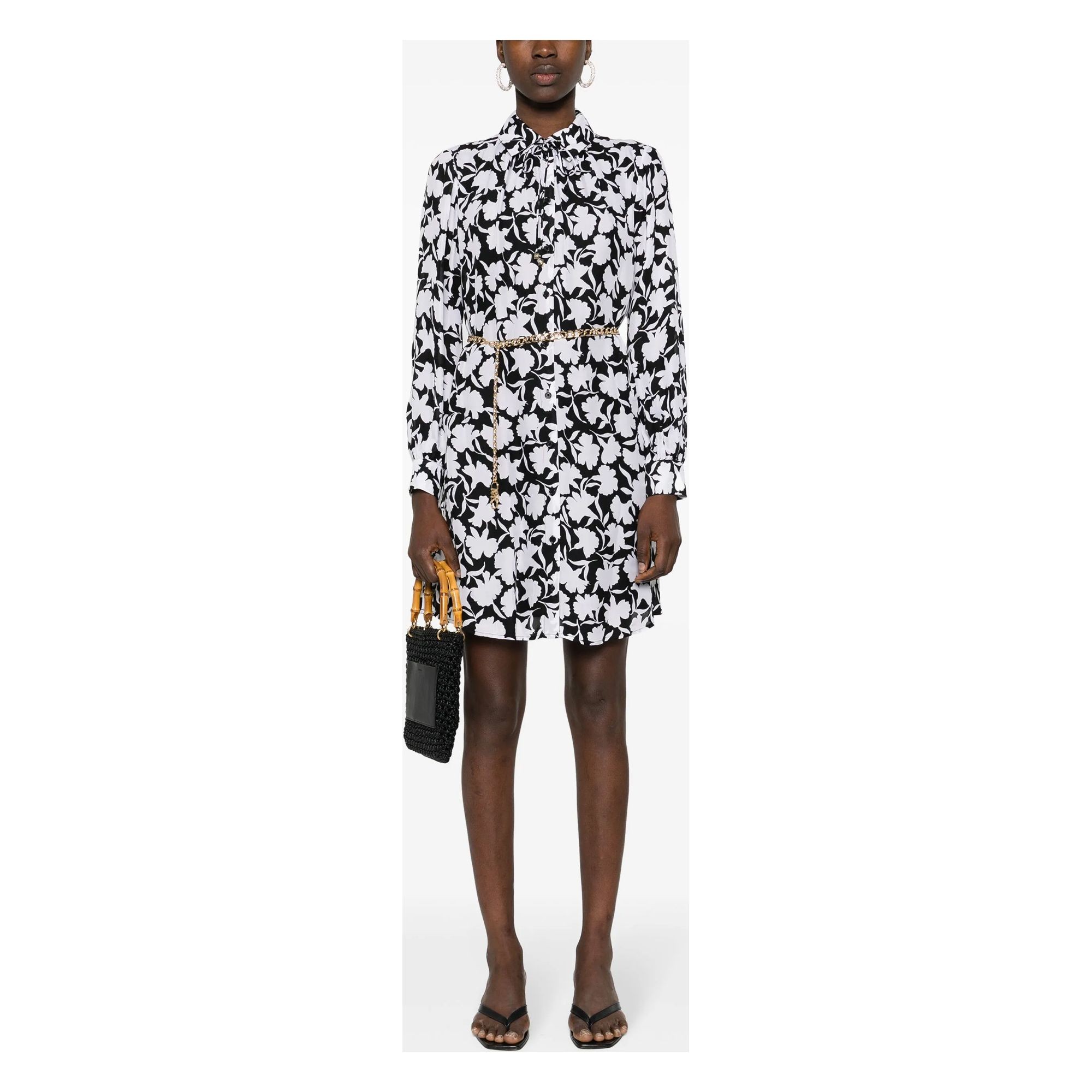 MICHAEL KORS Mini suknelė moterims, Juoda, Pop shadow mini dress 2
