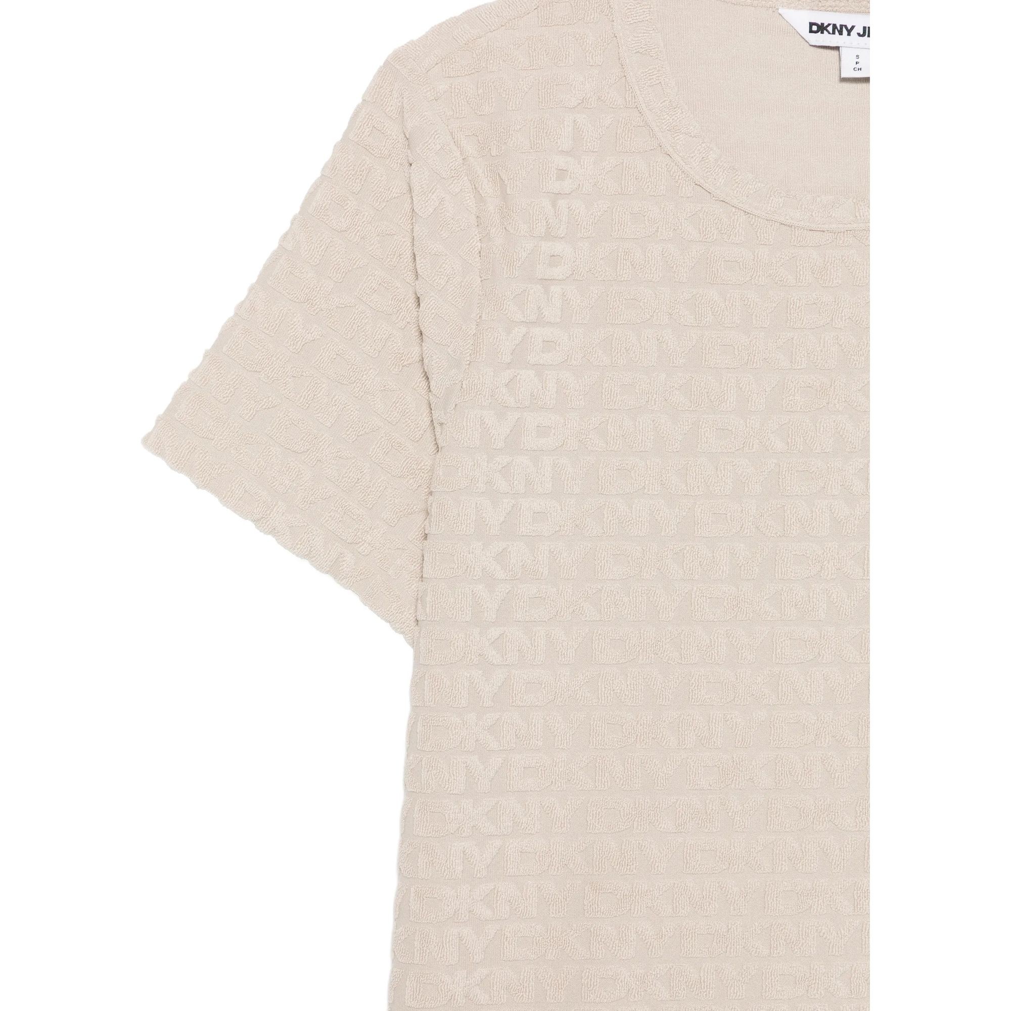 DKNY Marškinėliai trump. rankovėmis moterims, Balta, Logo jacquard tops 3