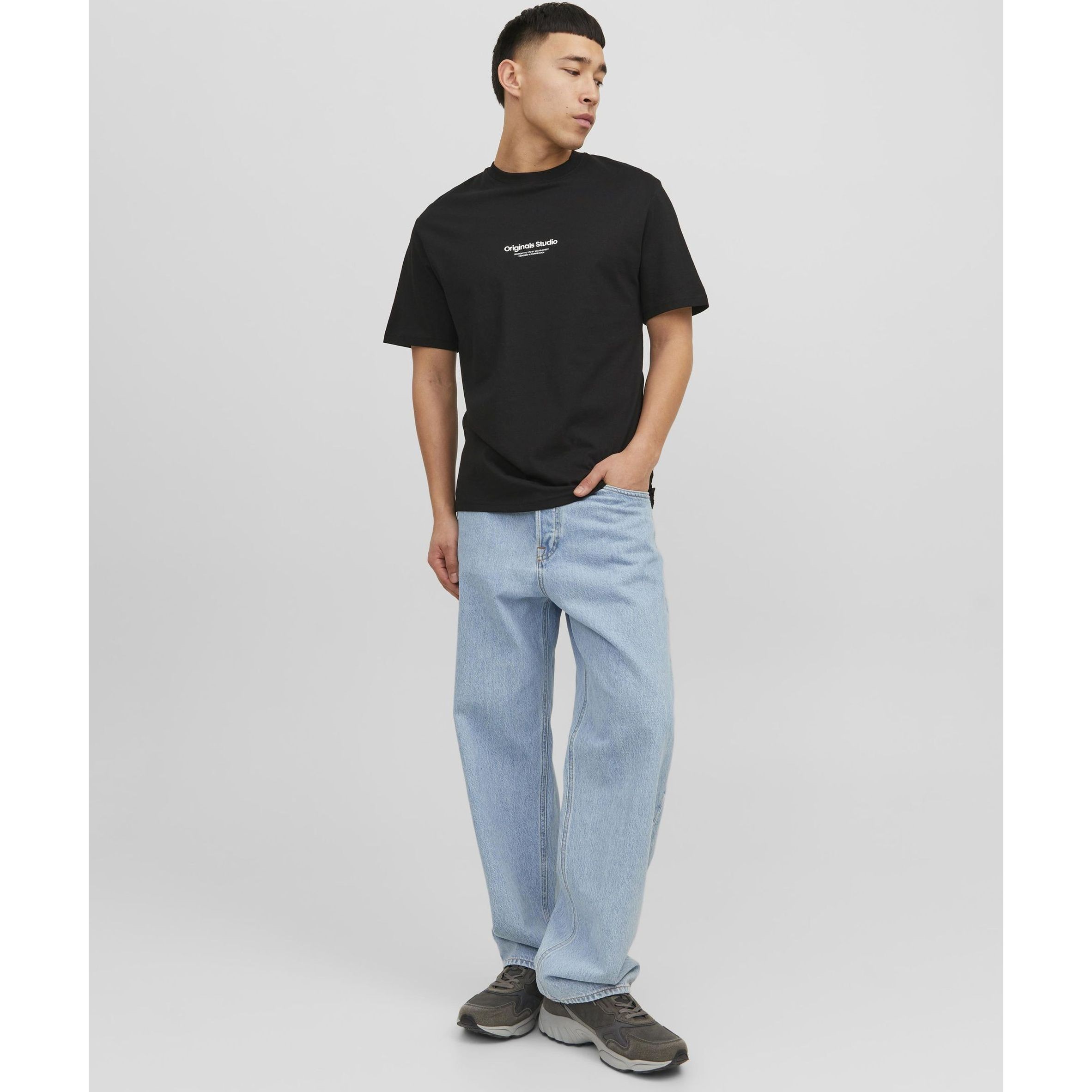 JACK & JONES Marškinėliai vyrams, Juoda, JORVESTERBRO TEE SS 4
