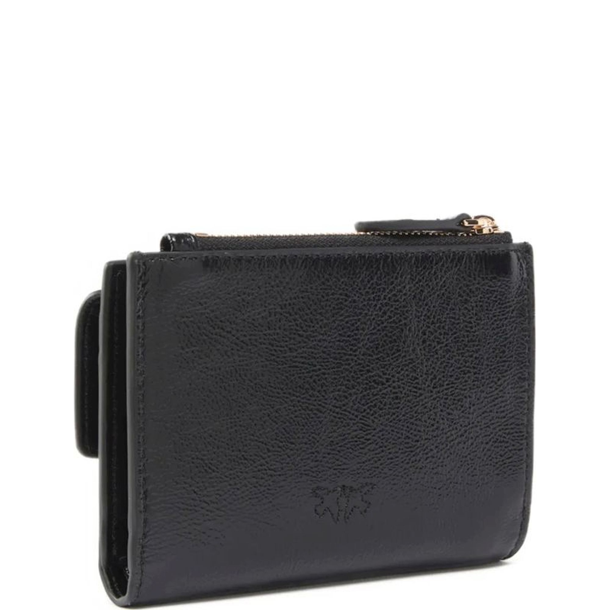 PINKO Piniginė moterims, Juoda, Compact wallet shiny calf old 2