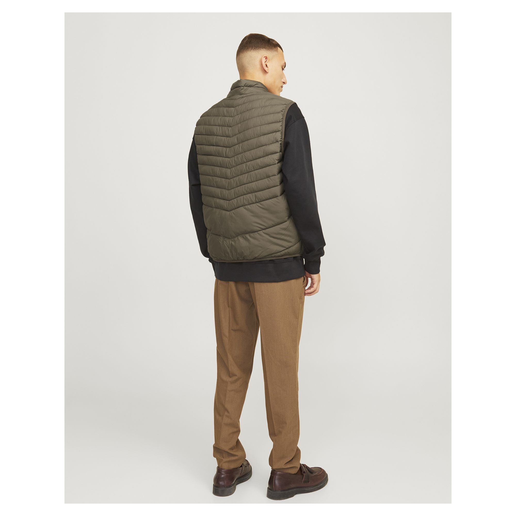 JACK & JONES Pūkinė liemenė vyrams, Chaki, State packable bw collar 6