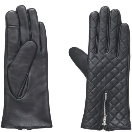 PIECES Pirštuotos pirštinės moterims, Juoda, PCNASTINA LEATHER